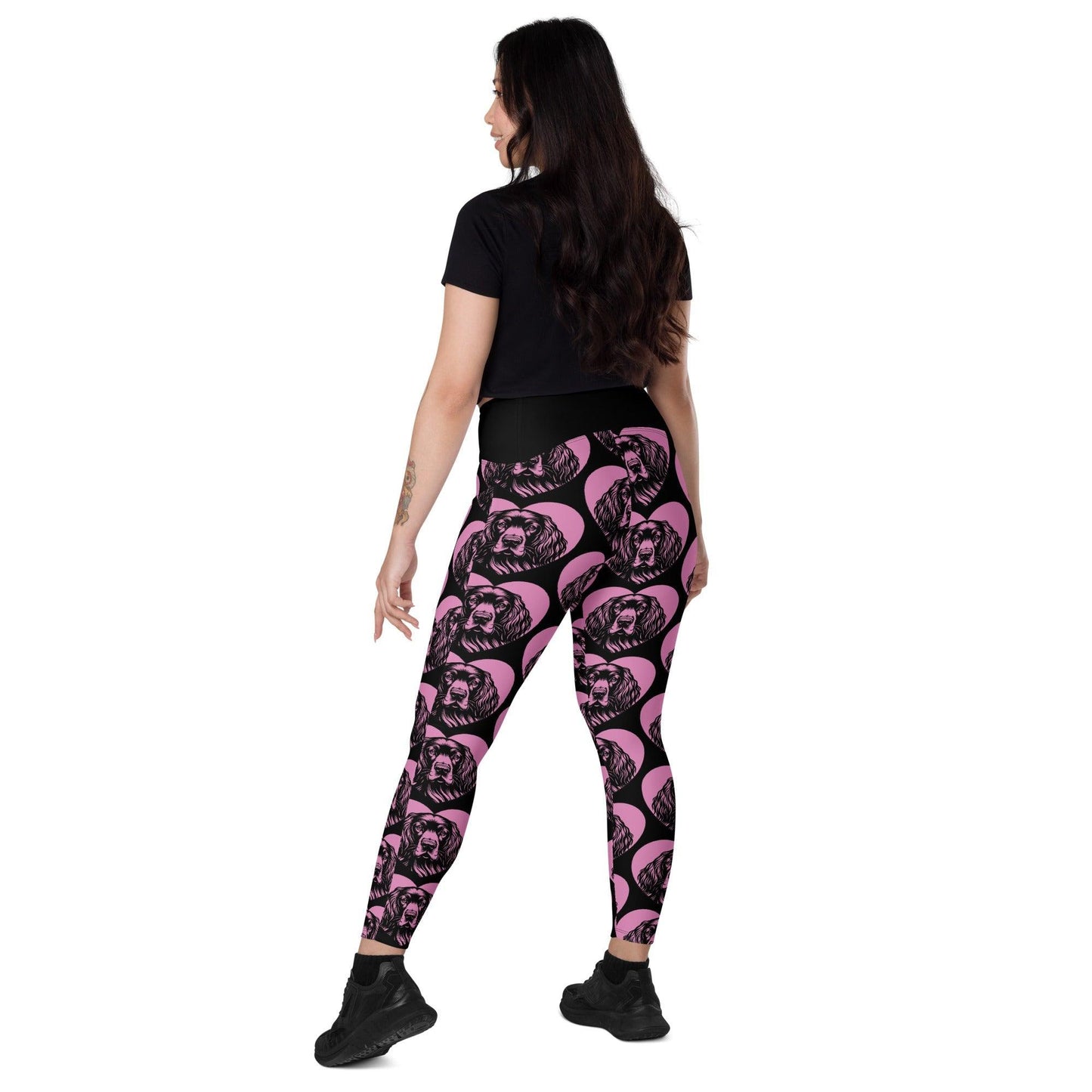Dog breed leggings with pockets - GORDON SETTER - HERTTAHOUND - pink