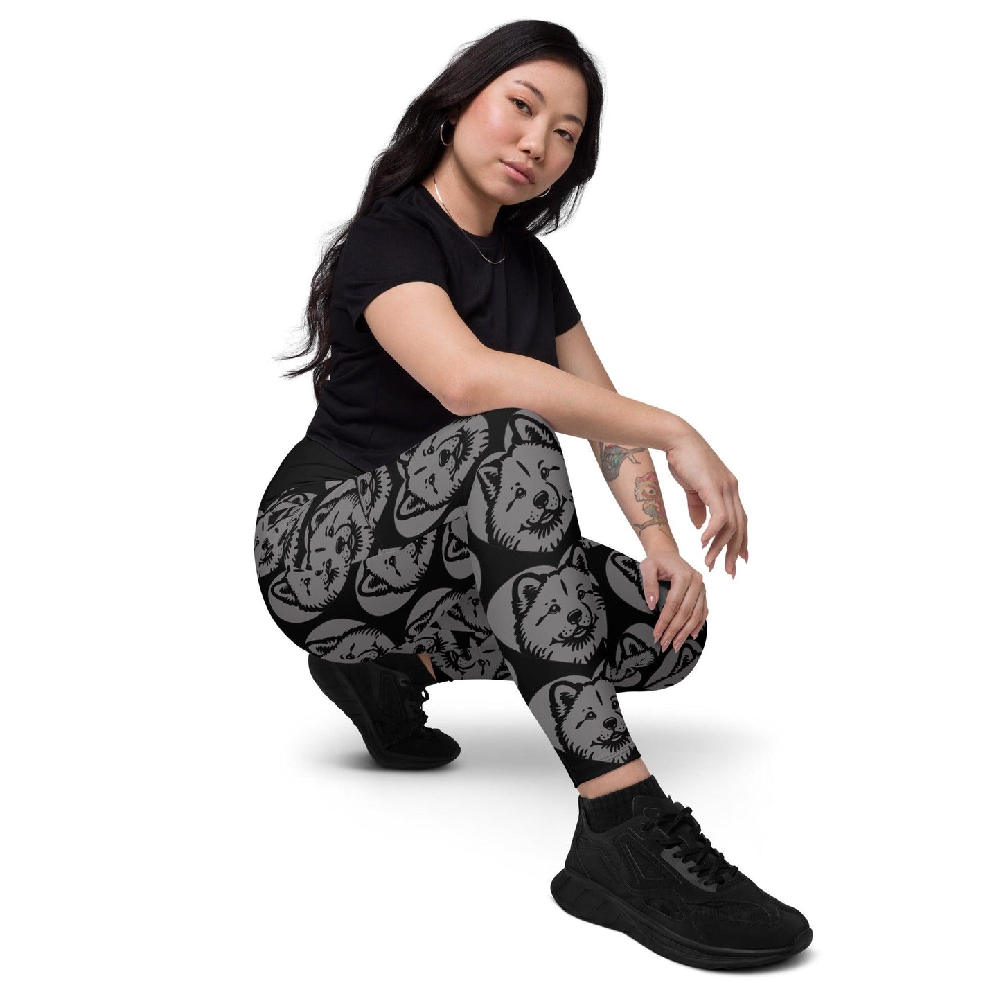 Dog breed leggings with pockets - HOKKAIDO - HERTTAHOUND - grey 6XL