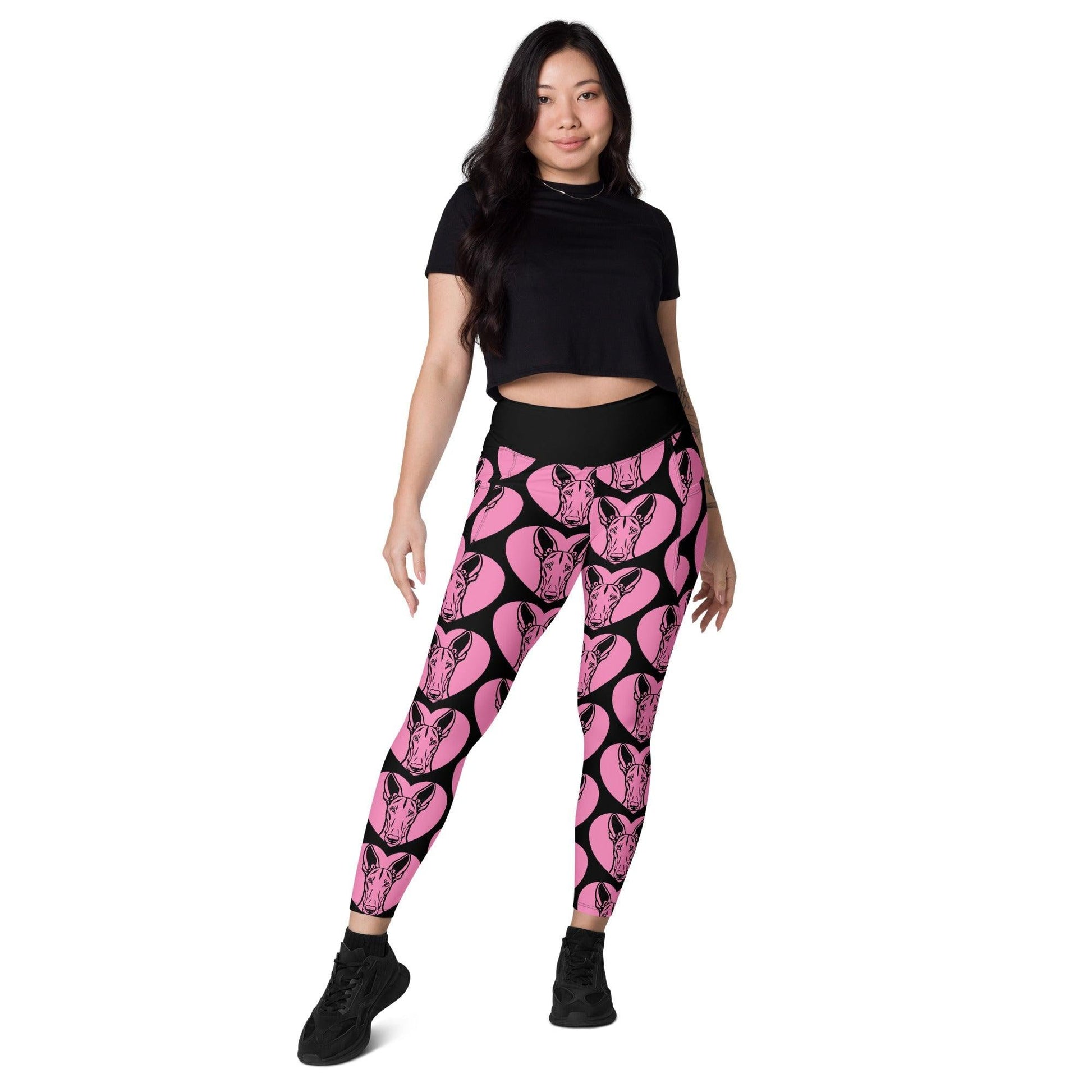 Dog breed leggings with pockets - IBIZAN HOUND 2 - HERTTAHOUND - pink