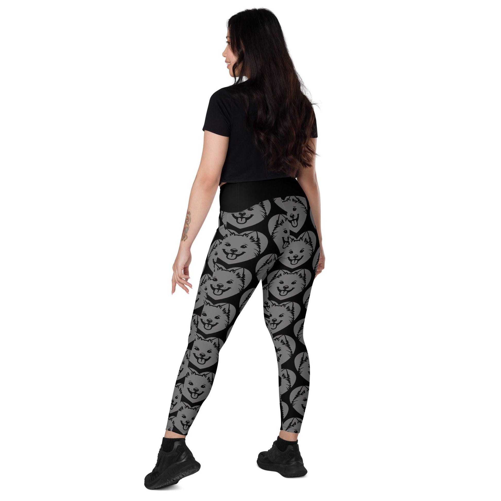 Dog breed leggings with pockets - JAPANESE SPITZ - HERTTAHOUND - grey