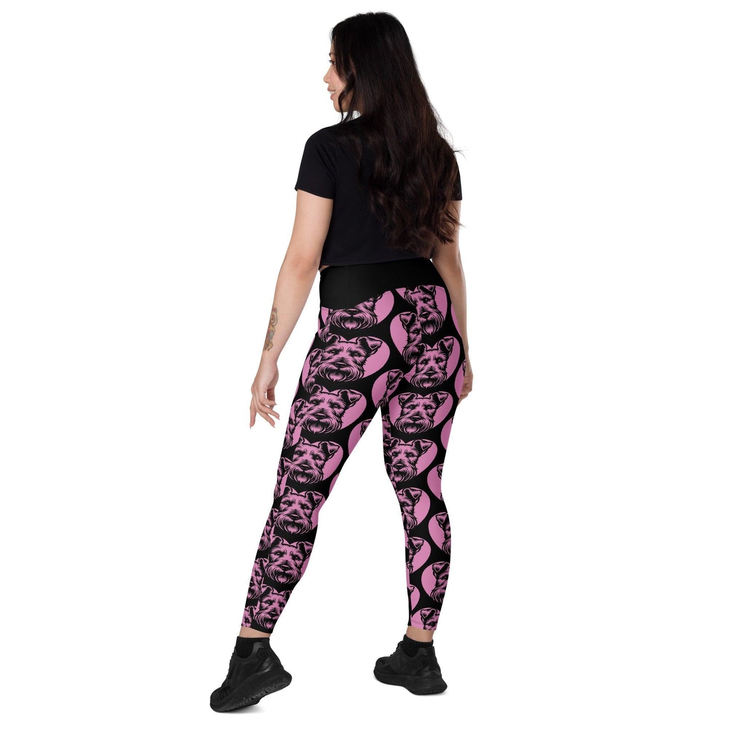 Dog breed leggings with pockets - LAKELAND TERRIER - HERTTAHOUND - pink