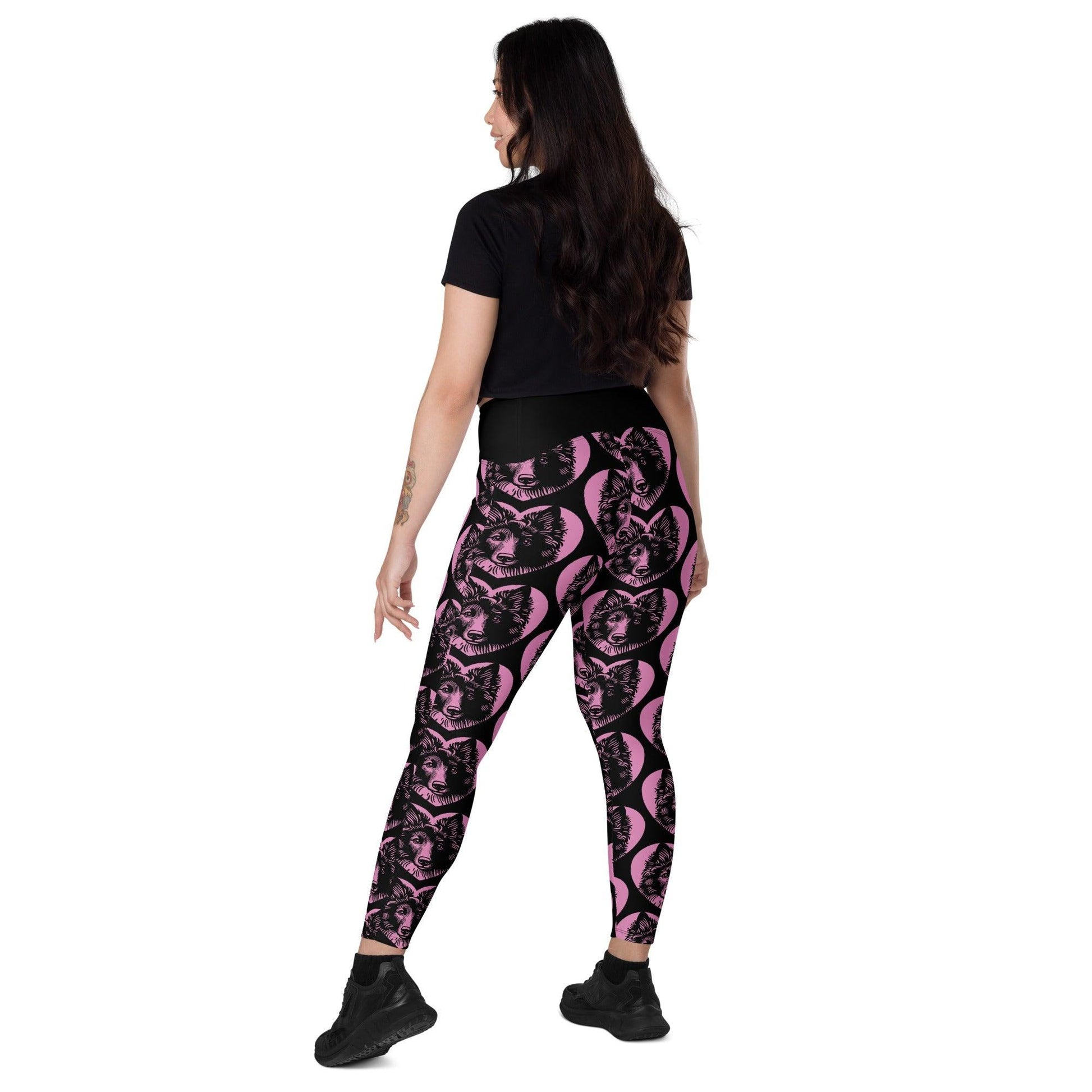 Dog breed leggings with pockets - MUDI - HERTTAHOUND - pink