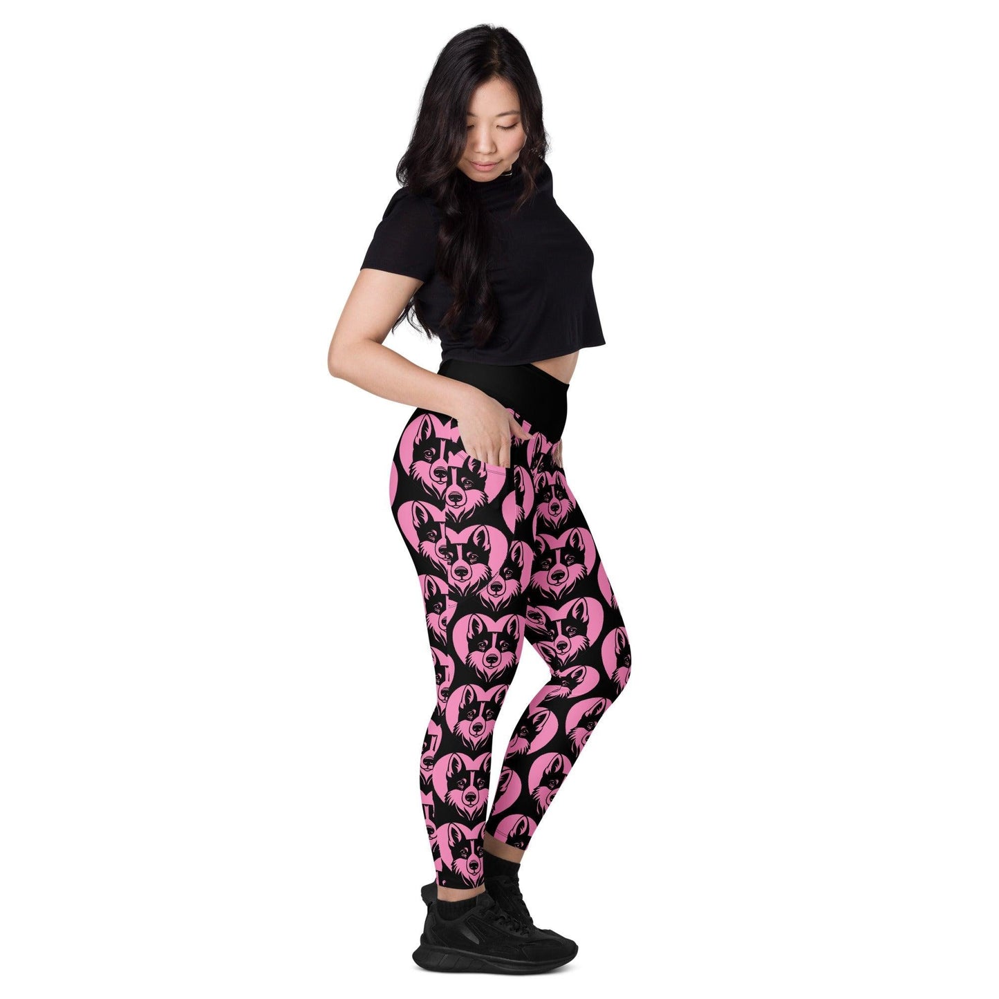 Dog breed leggings with pockets - NORRBOTTENSPETS - HERTTAHOUND - pink