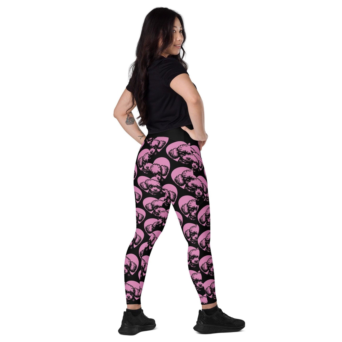 Dog breed leggings with pockets - POODLE TOY - HERTTAHOUND - pink