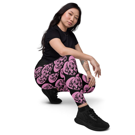 Dog breed leggings with pockets - PYRENEAN MASTIFF - HERTTAHOUND - pink 6XL