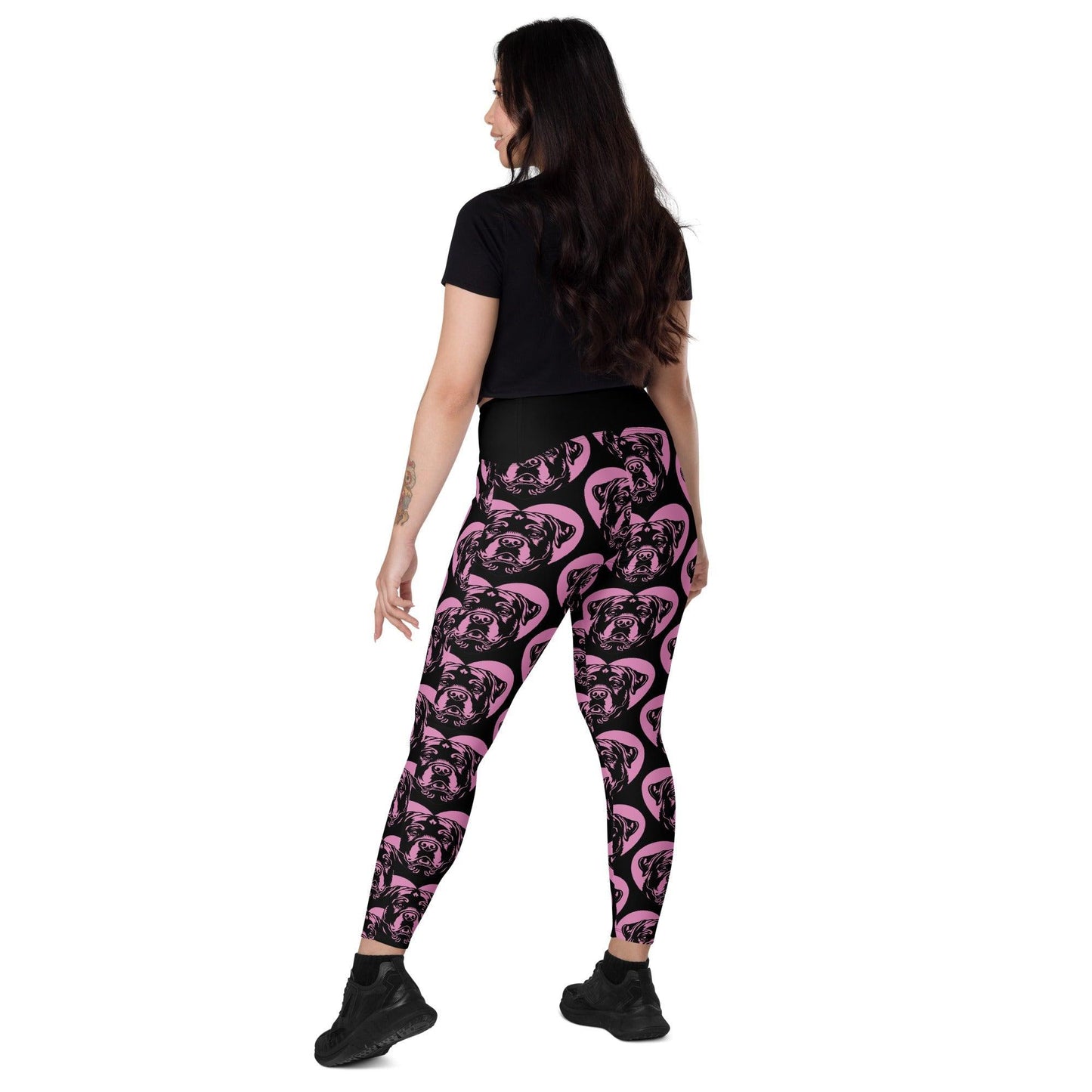 Dog breed leggings with pockets - ROTTWEILER - HERTTAHOUND - pink