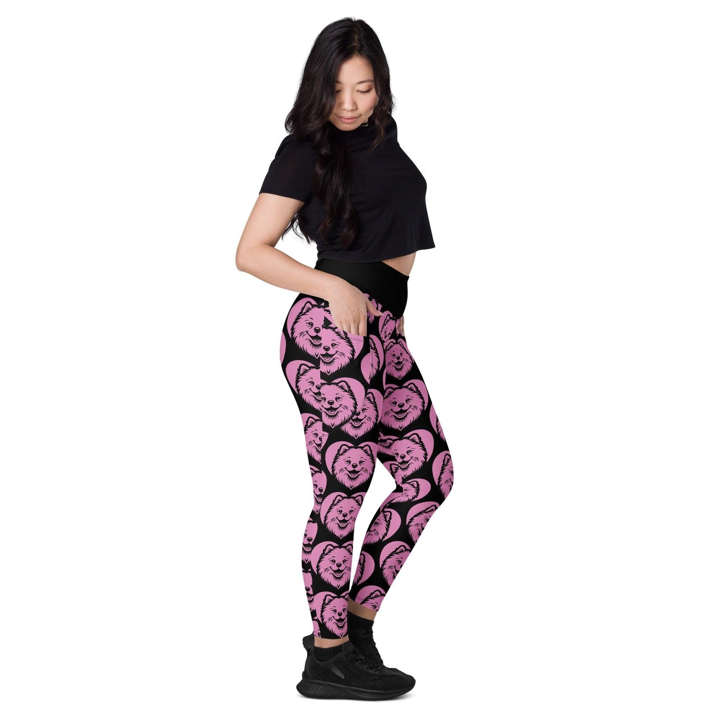 Dog breed leggings with pockets - SAMOYED - HERTTAHOUND - pink