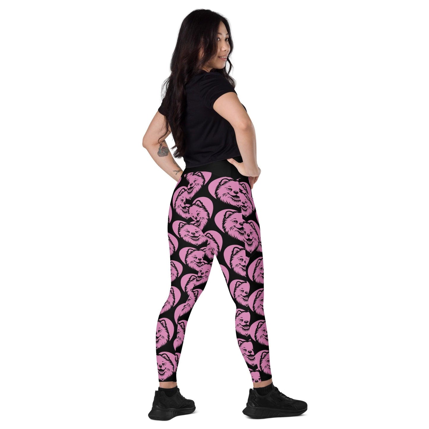 Dog breed leggings with pockets - SAMOYED - HERTTAHOUND - pink