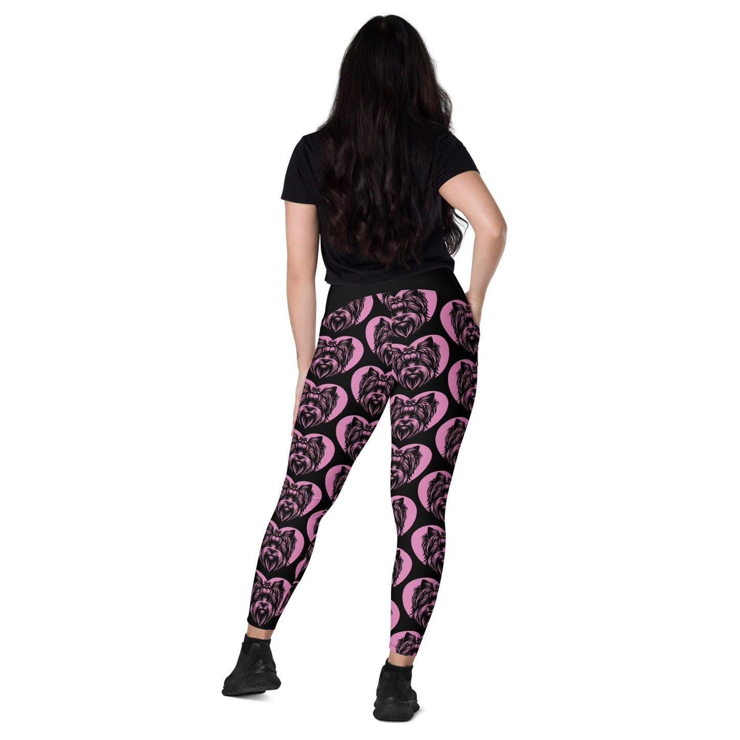 DOG BREED LEGGINGS with pockets - SILKY TERRIER - HERTTAHOUND - pink