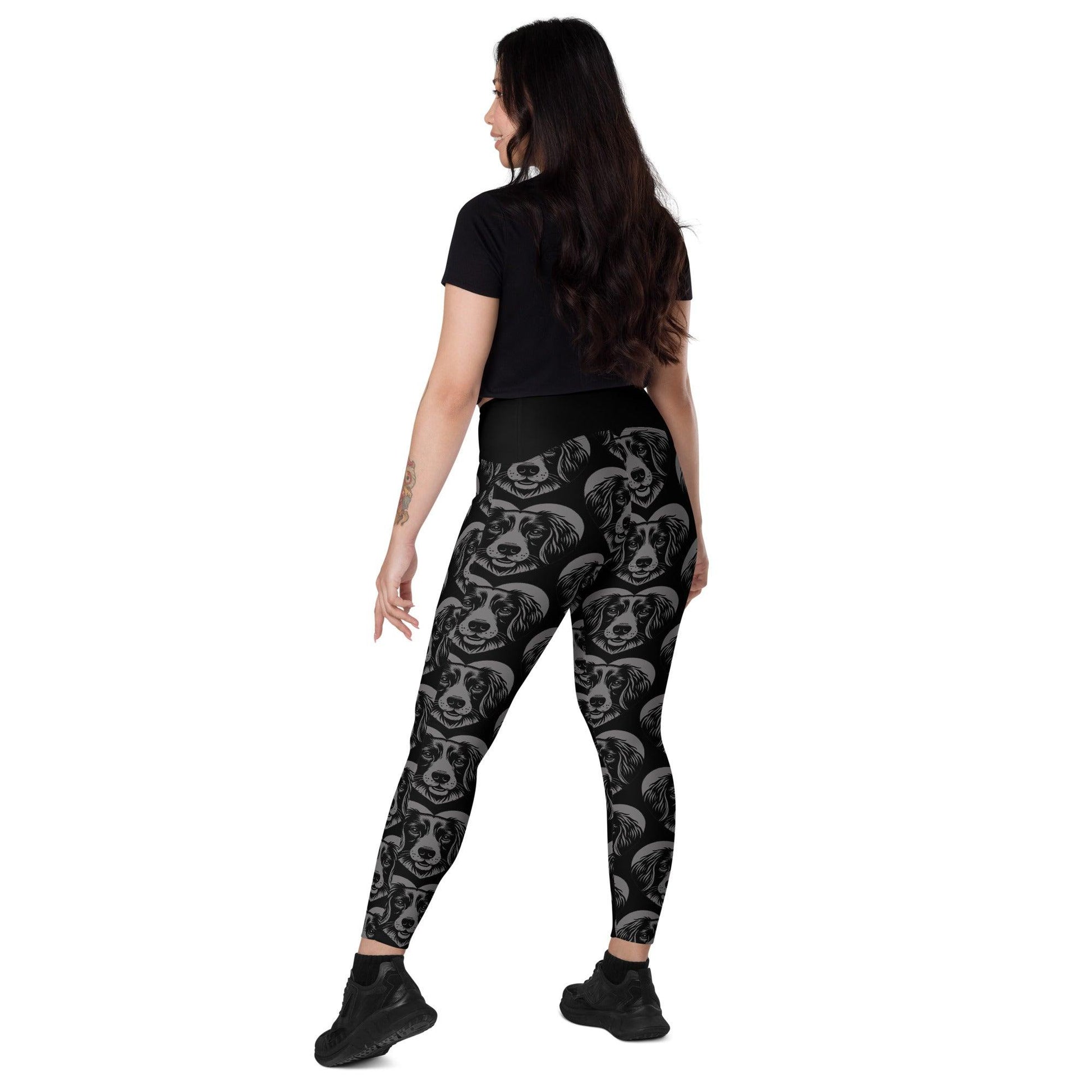 DOG BREED LEGGINGS with pockets - SMALL MÜNSTERLÄNDER - HERTTAHOUND - grey