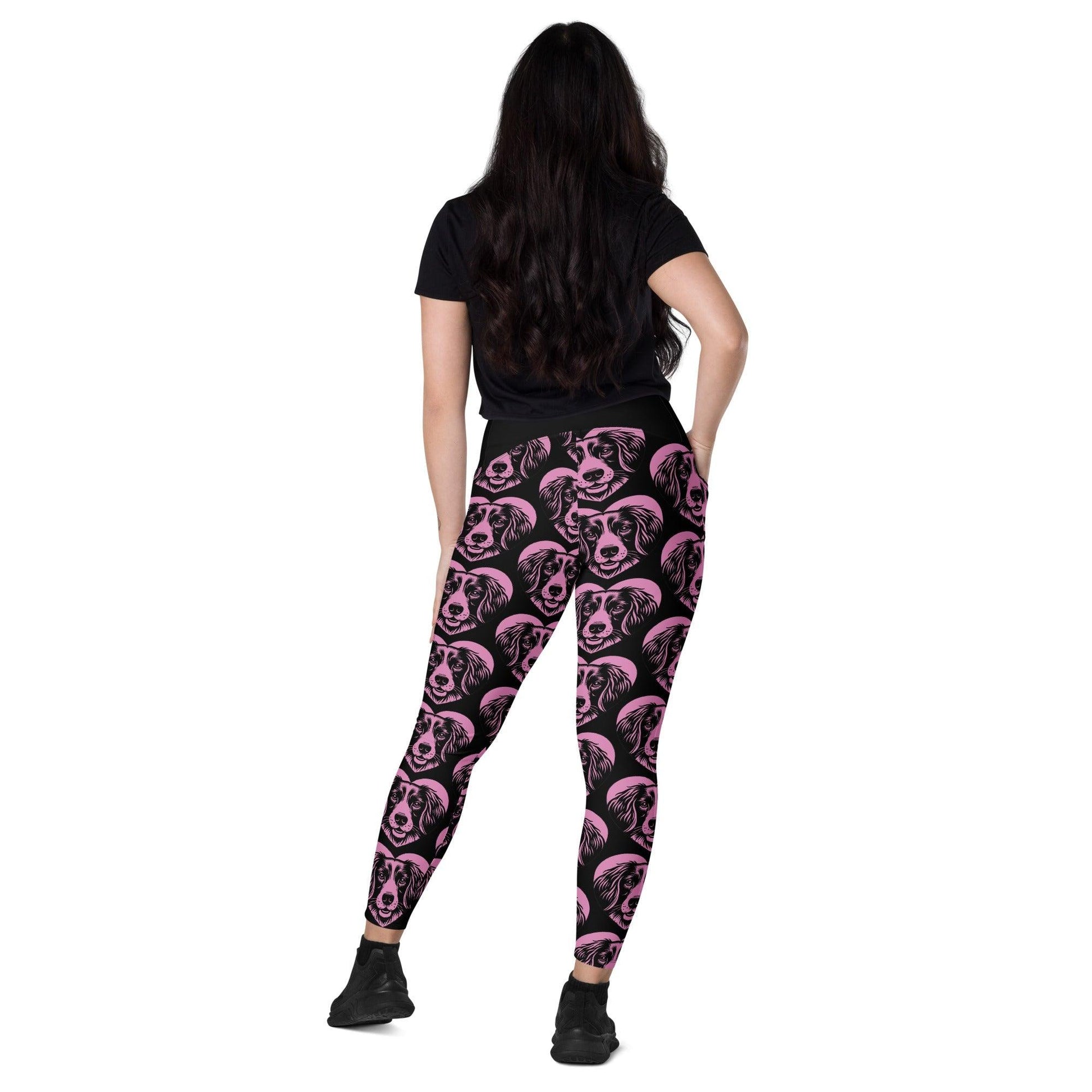 DOG BREED LEGGINGS with pockets - SMALL MÜNSTERLÄNDER - HERTTAHOUND - pink