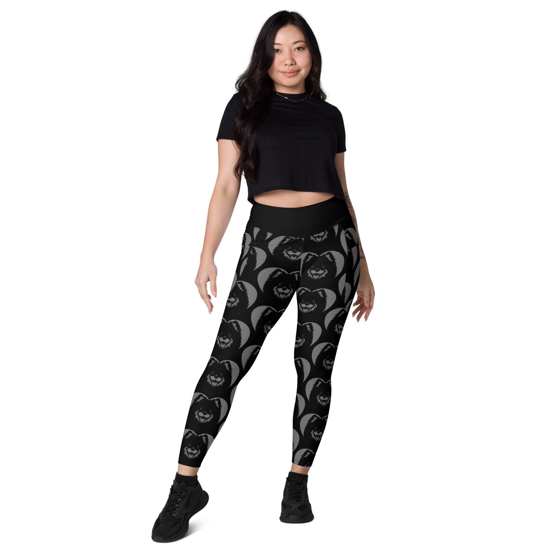 Dog breed leggings with pockets - SWEDISH LAPPHUND - HERTTAHOUND - grey