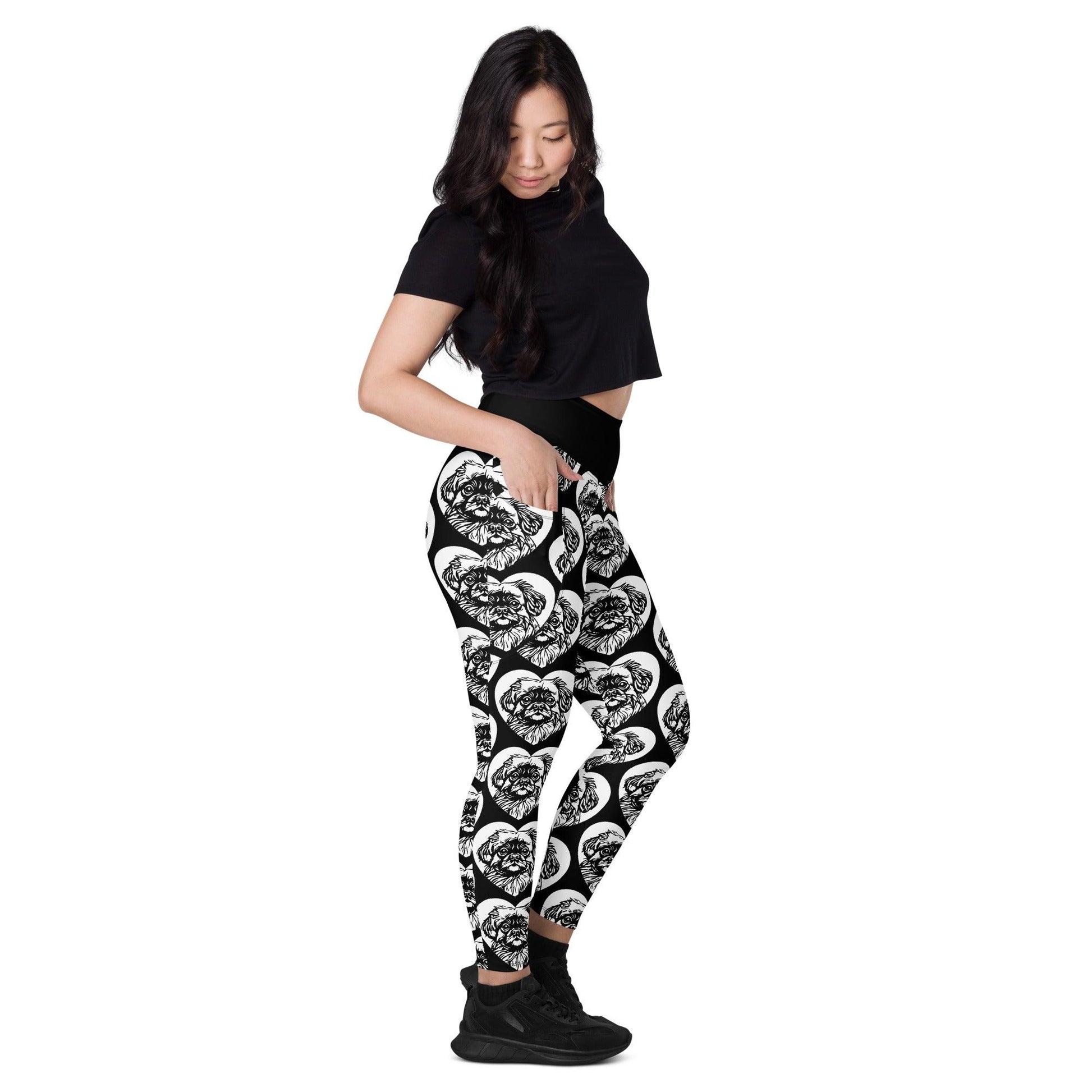DOG BREED LEGGINGS with pockets - TIBETAN SPANIEL 2 - HERTTAHOUND