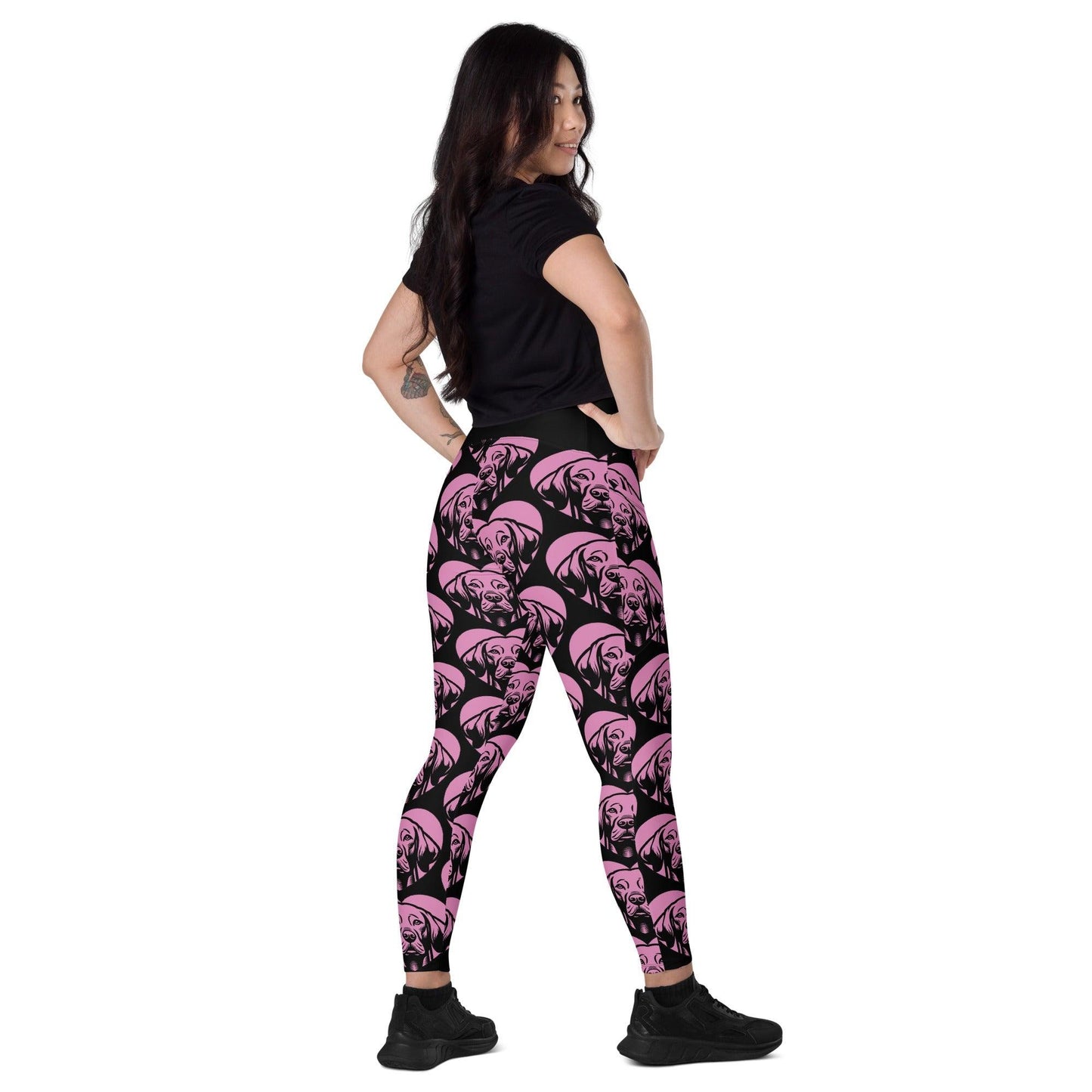 Dog breed leggings with pockets - VIZSLA - HERTTAHOUND - pink