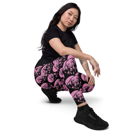 Dog breed leggings with pockets - VIZSLA - HERTTAHOUND - pink 6XL