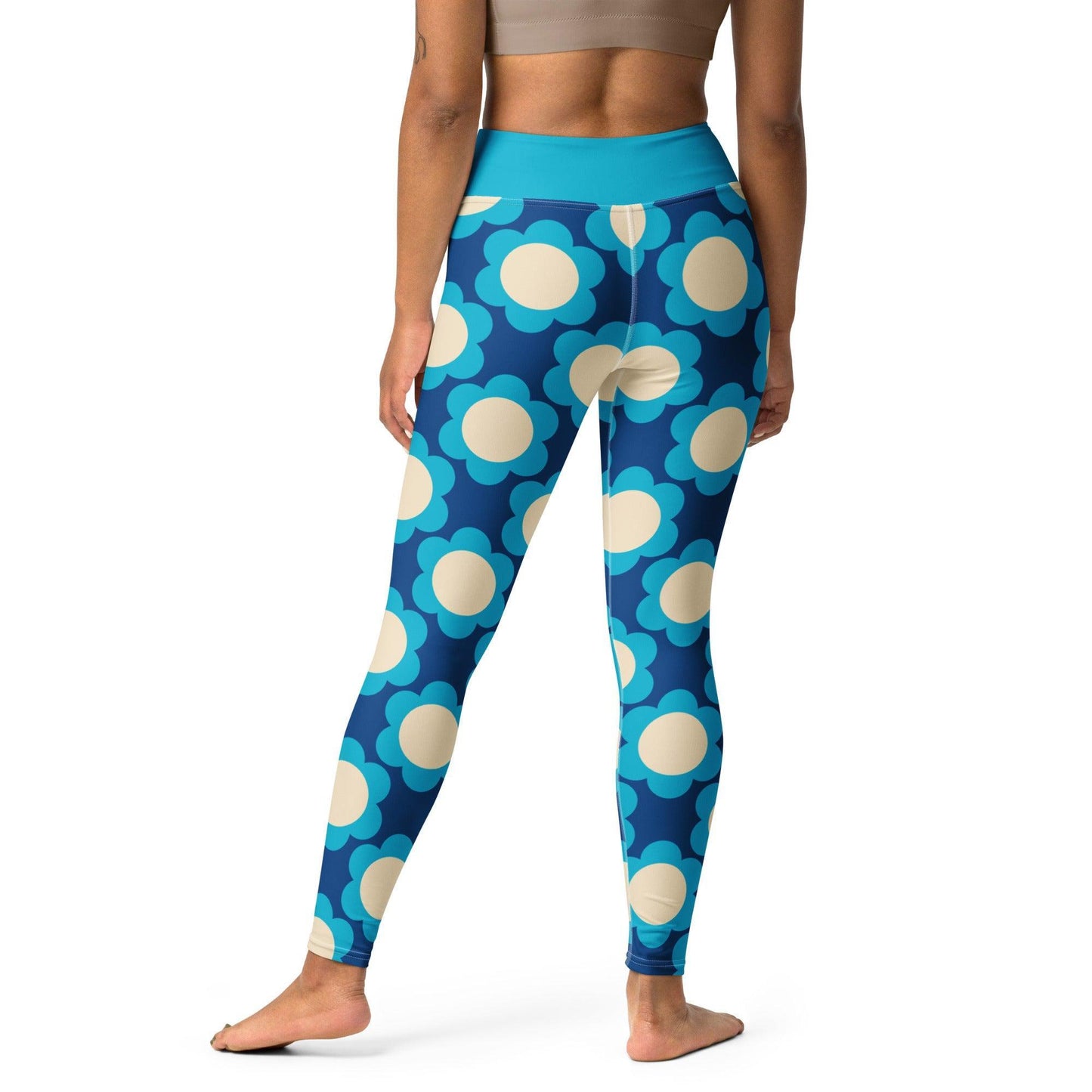 Yoga Leggings -2- ELLIE blue - Classic Flower Print