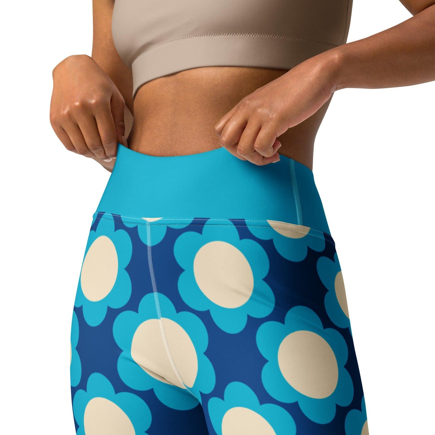 Yoga Leggings -2- ELLIE blue - Classic Flower Print