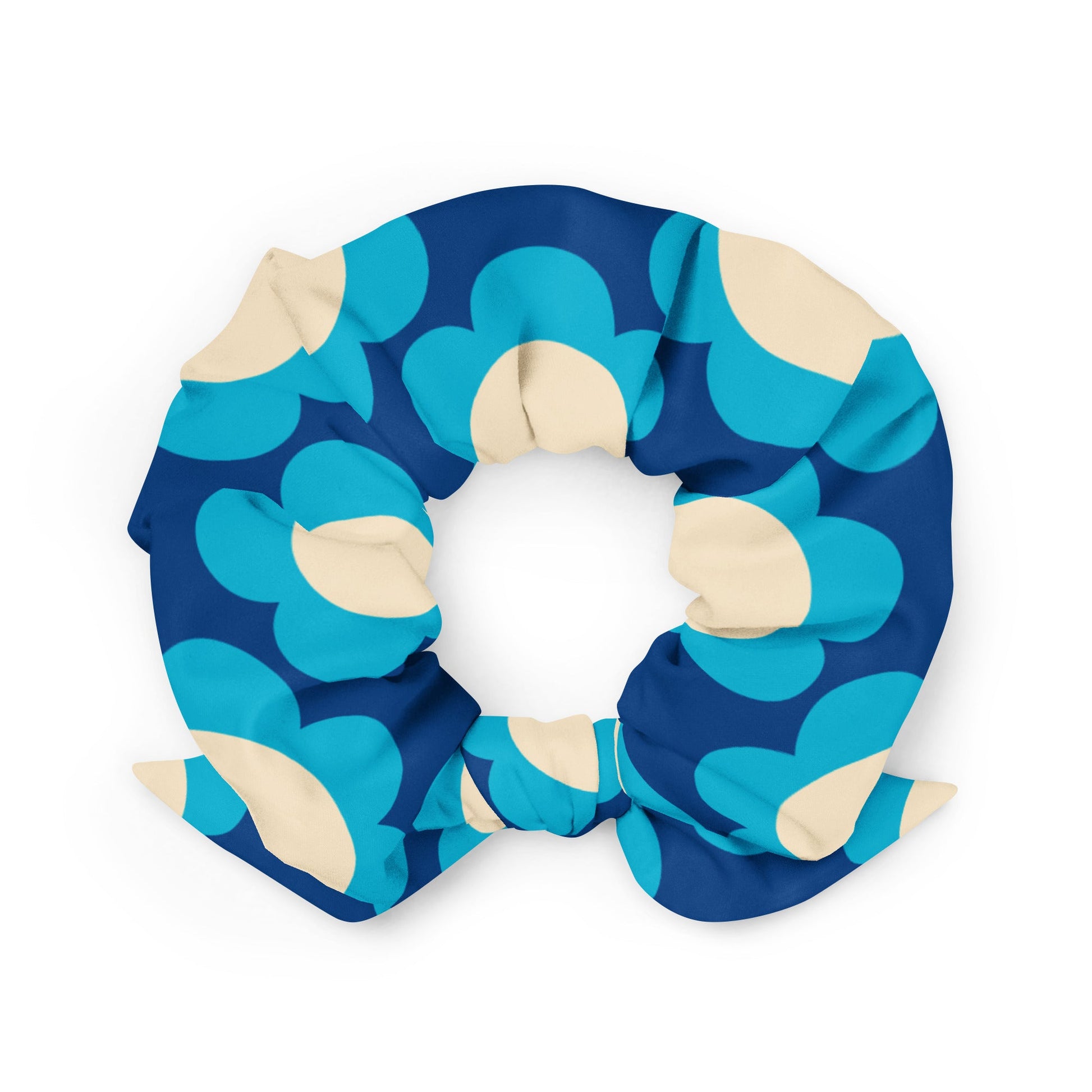 Scrunchie - ELLIE blue - Classic Flower Print