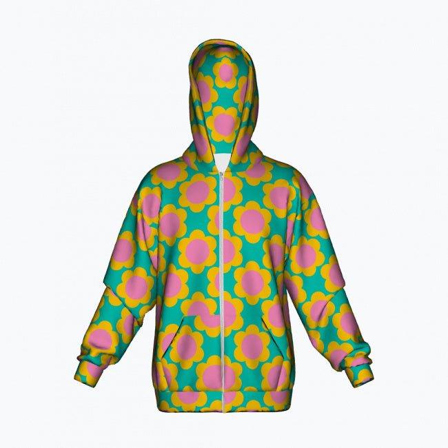 Cotton Zipper Hoodie - ELLIE - Classic Flower Print