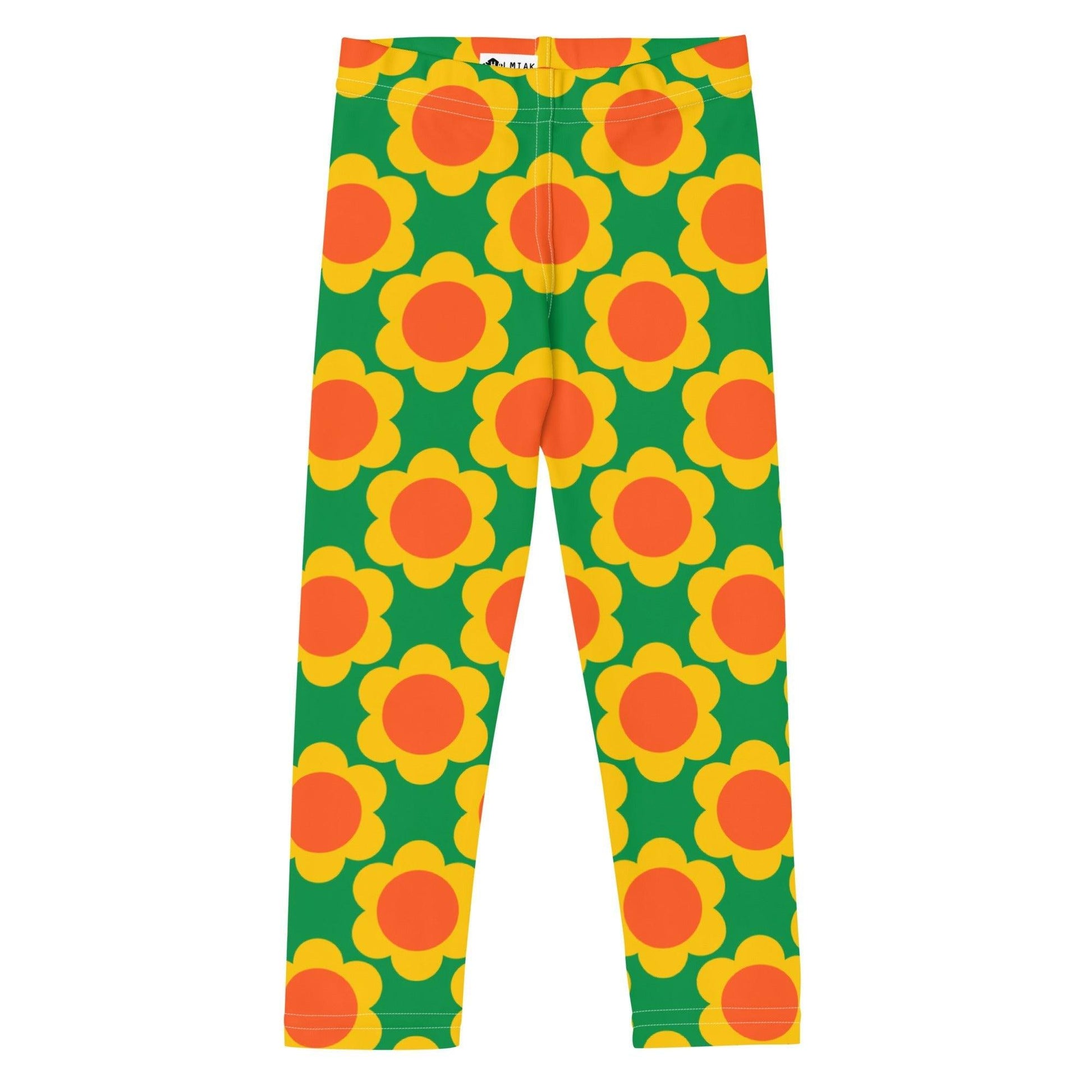 Kids' Leggings -2- ELLIE green - Classic Flower Print