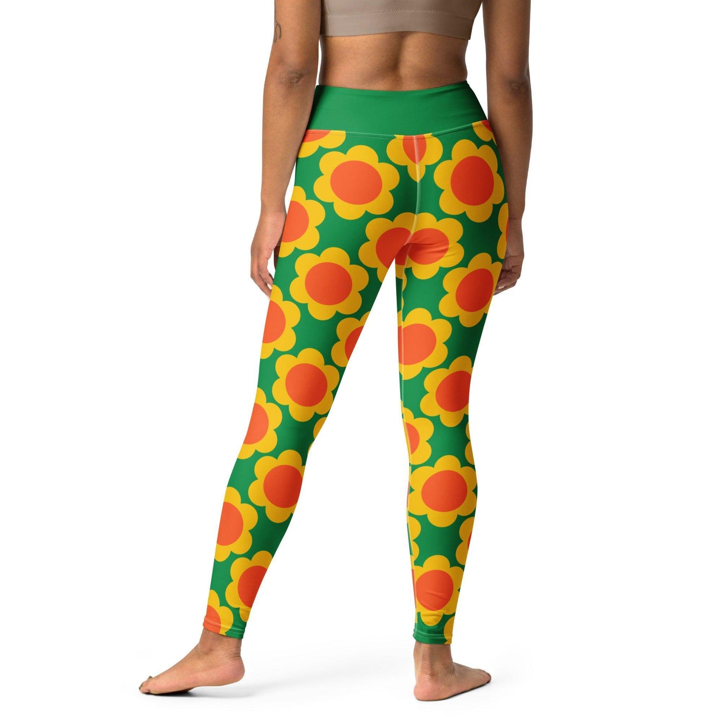 Yoga Leggings -2- ELLIE green - Classic Flower Print