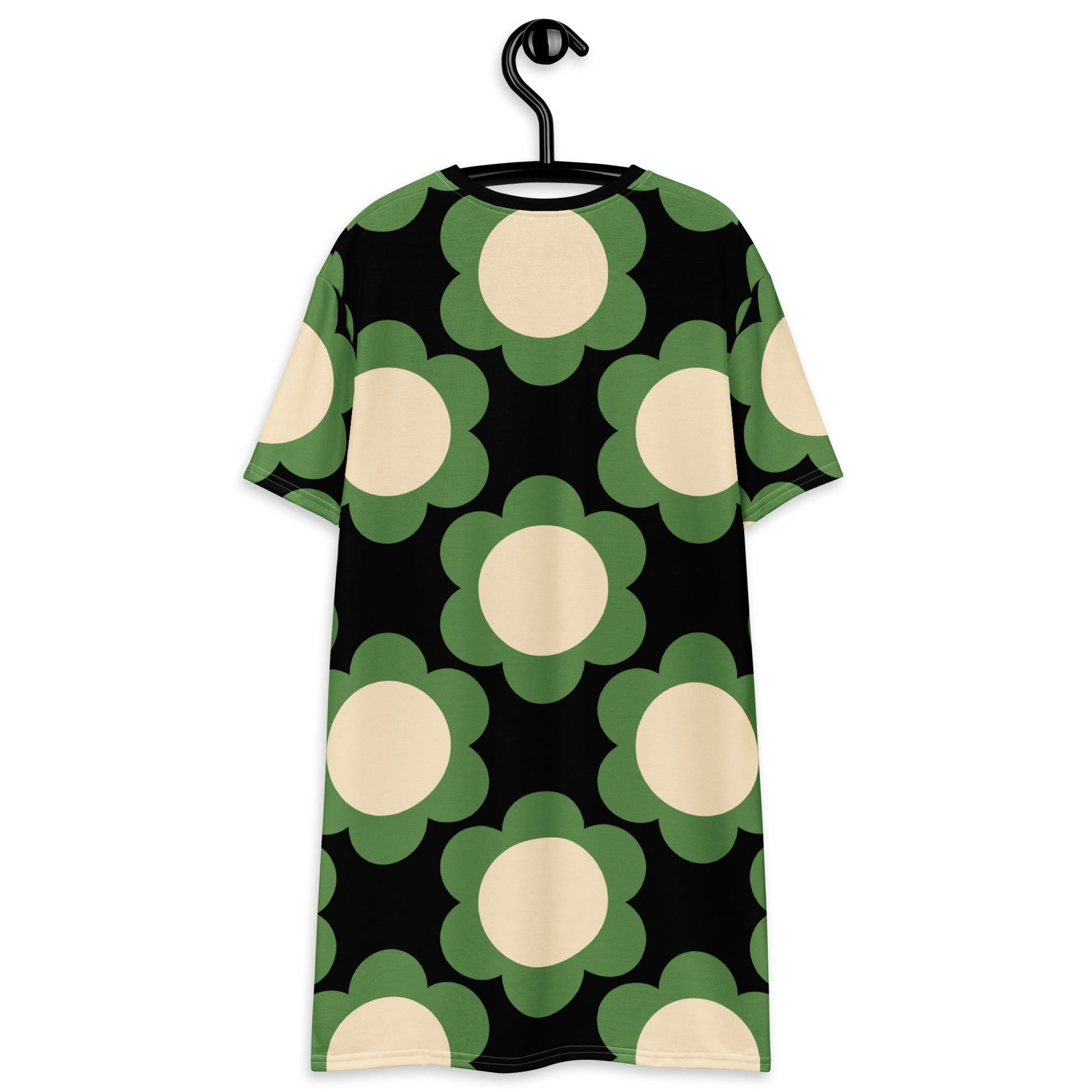 T-Shirt Dress - ELLIE green black - Classic Flower Print