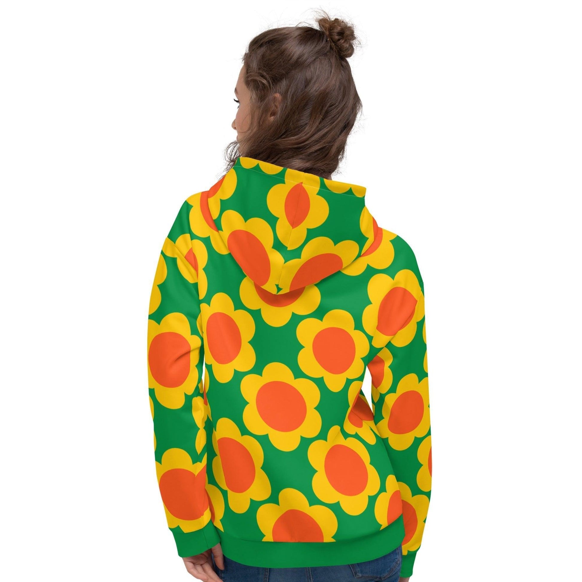 Hoodie - ELLIE green - Classic Flower Print