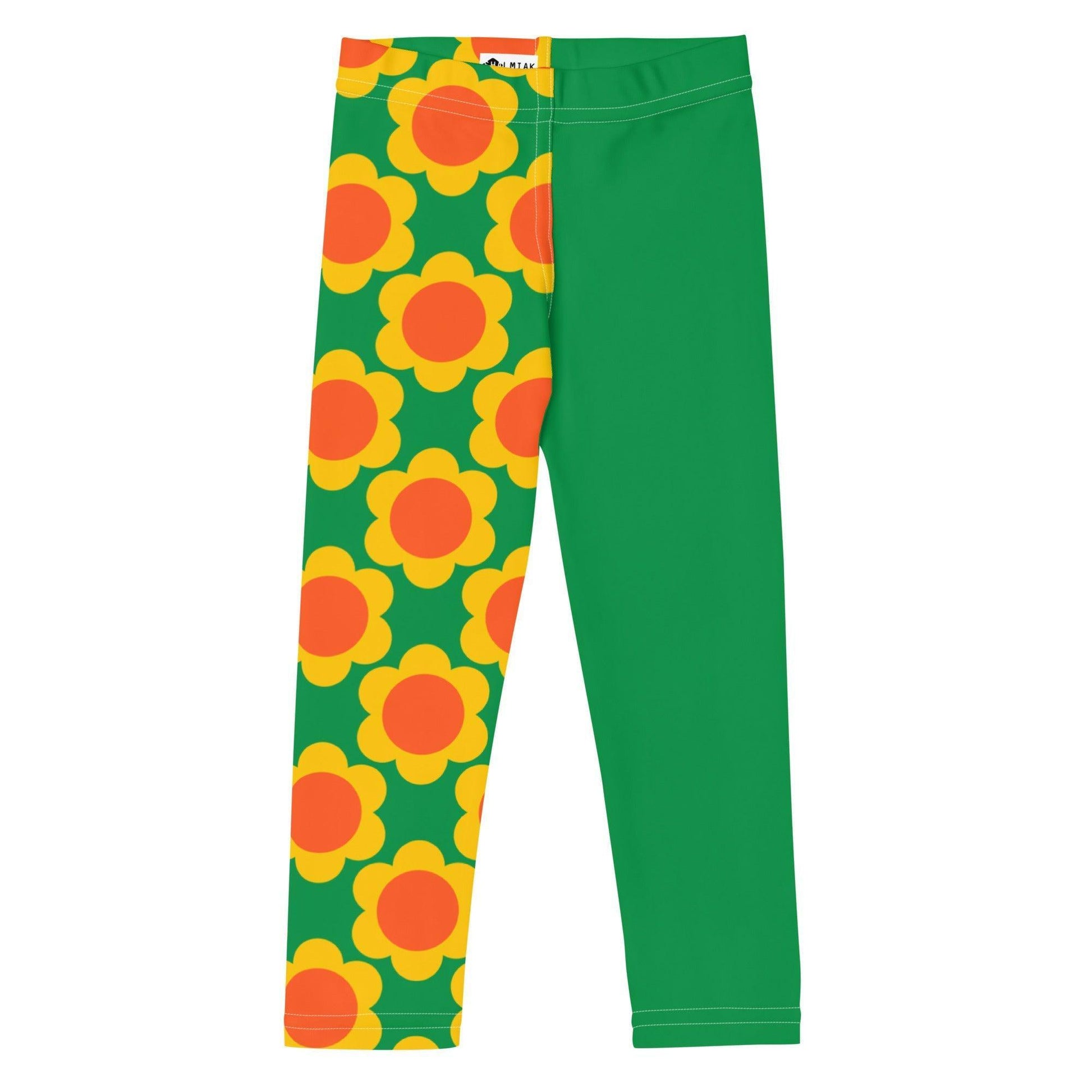 Kids' Leggings - ELLIE green - Classic Flower Print