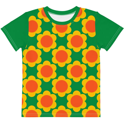 Kids' T-Shirt - ELLIE green - Classic Flower Print