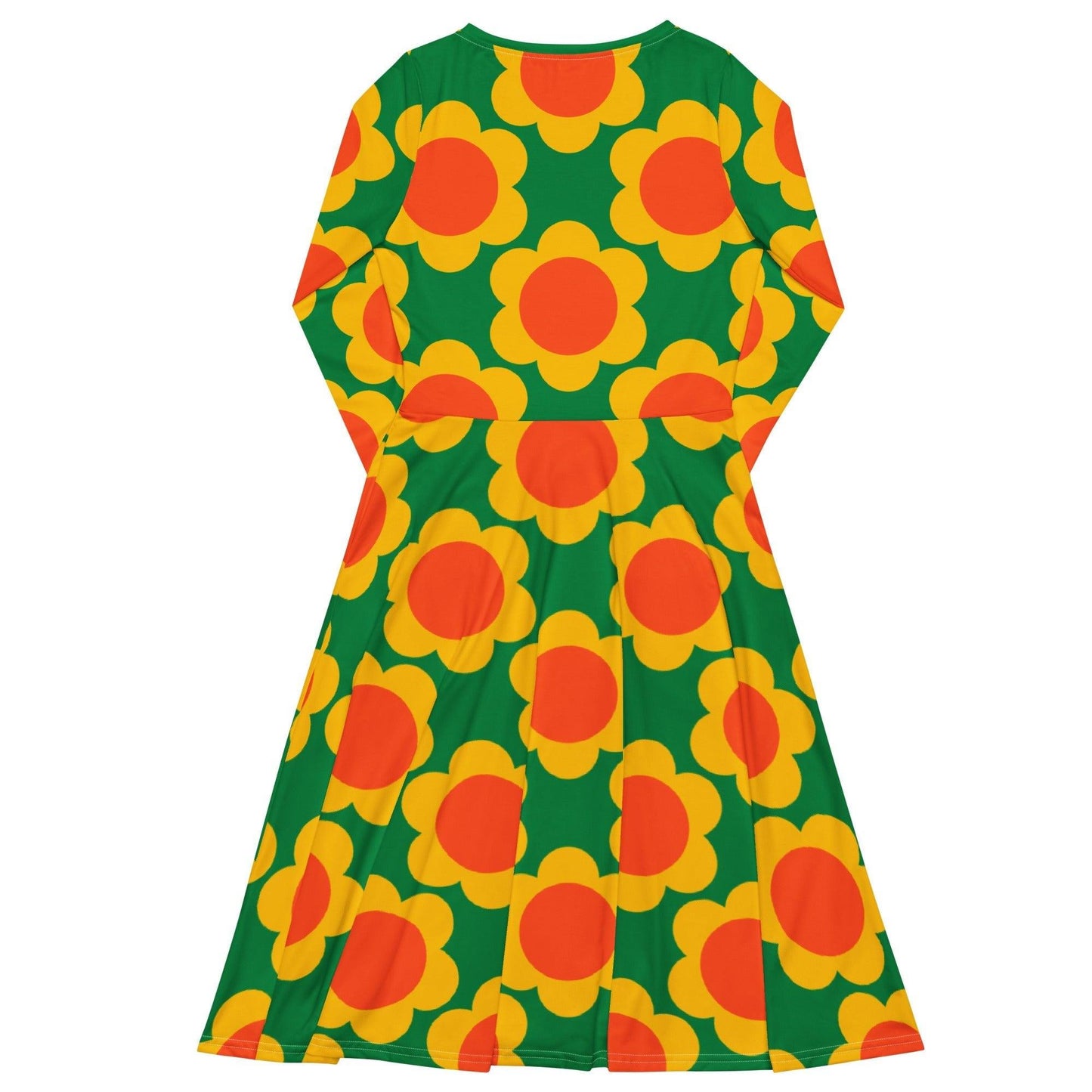 Midi Dress - ELLIE green - Classic Flower Print