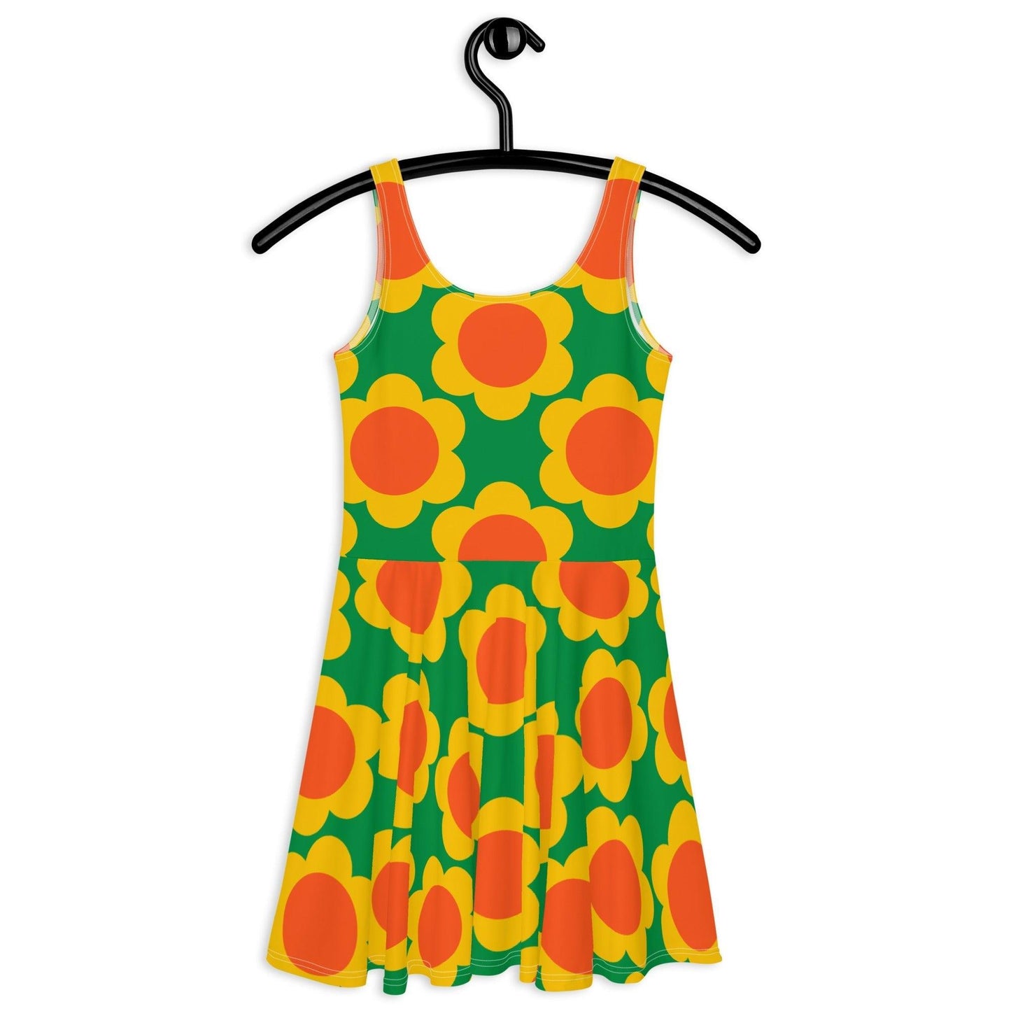 Skater Dress - ELLIE green - Classic Flower Print