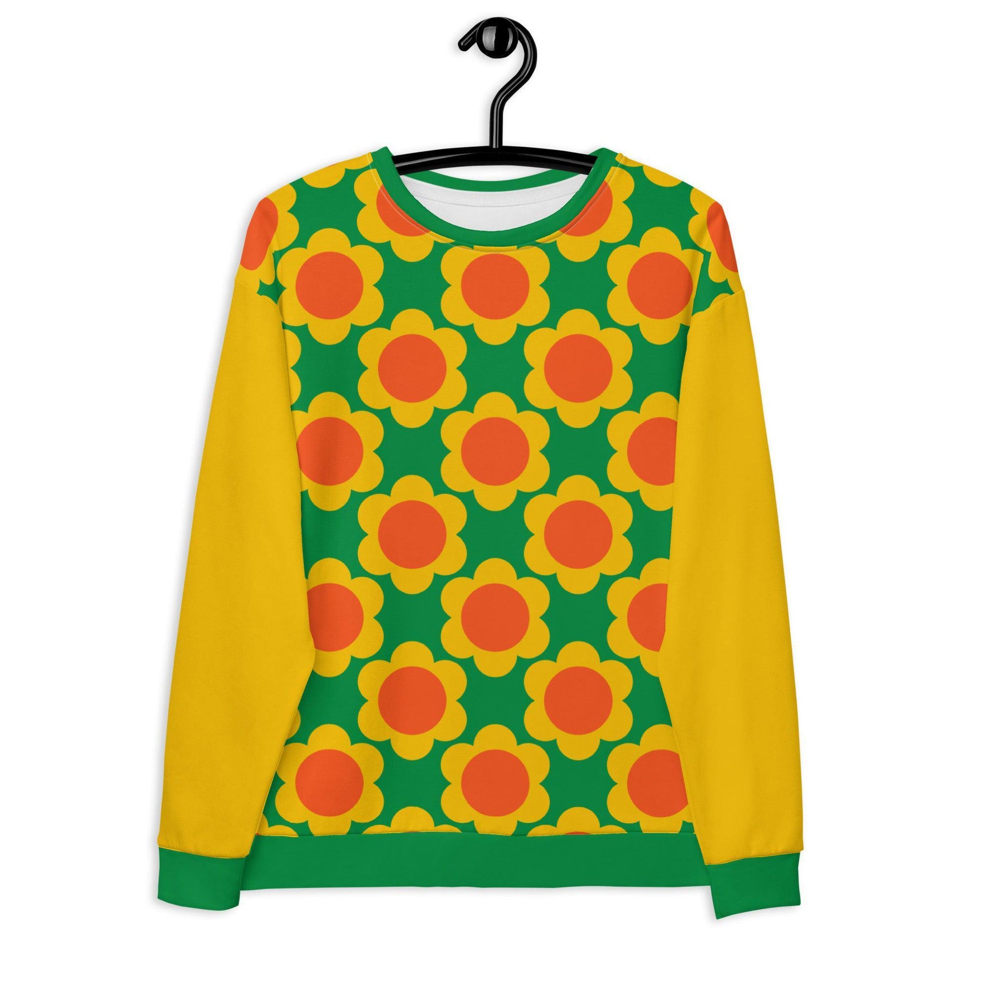 Sweatshirt - ELLIE green - Classic Flower Print