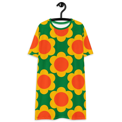 T-Shirt Dress - ELLIE green - Classic Flower Print