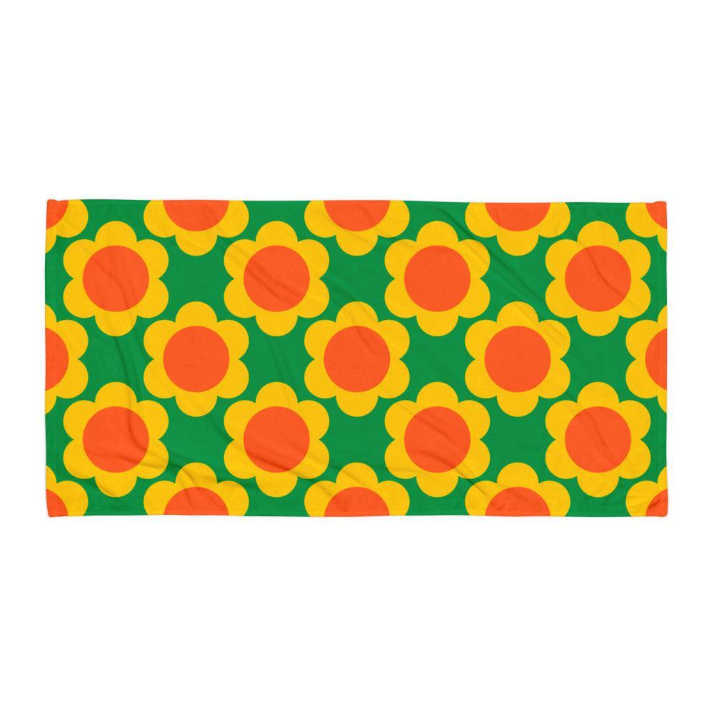 Towel - ELLIE green - Classic Flower Print