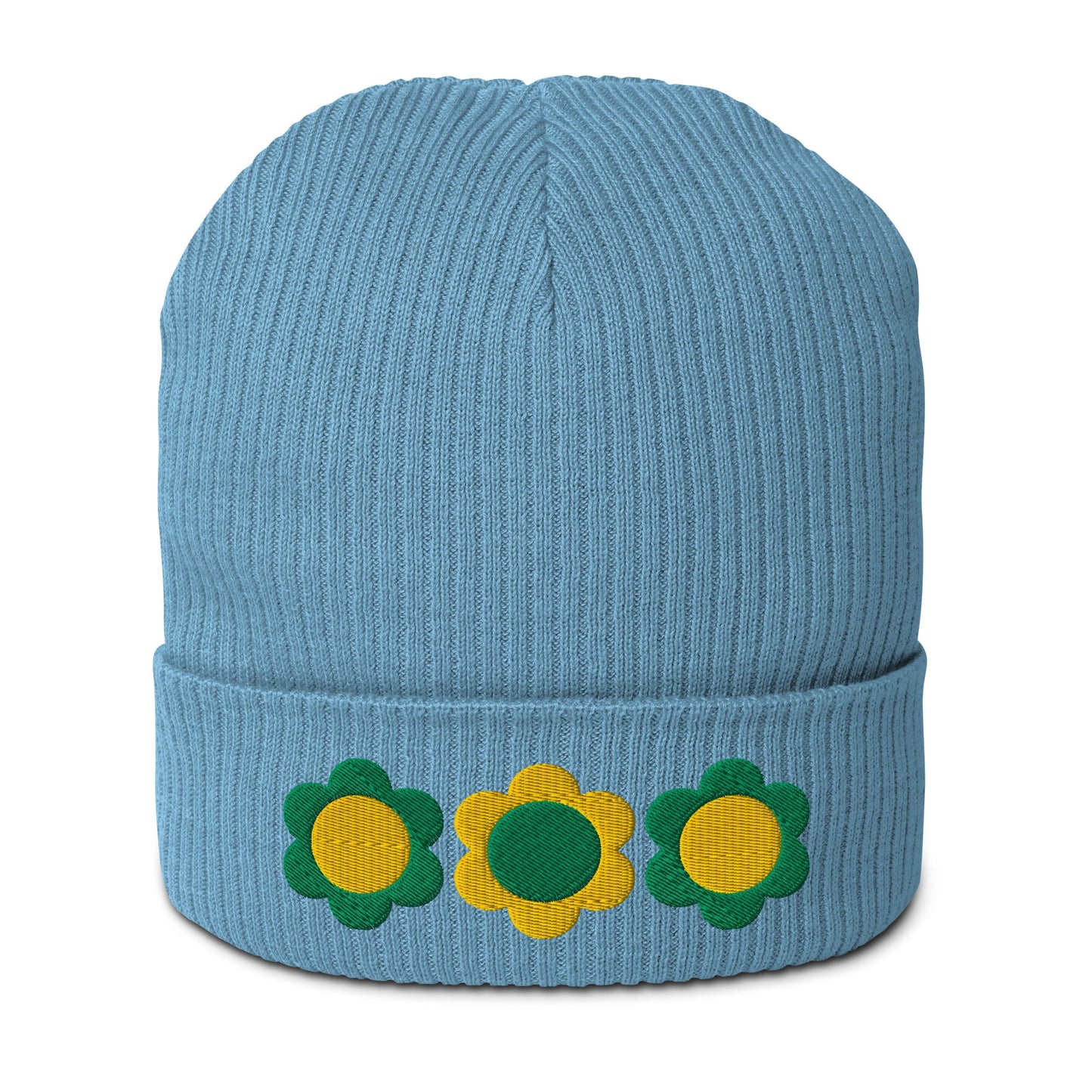 Beanie - ELLIE green yellow - Classic Flower Print