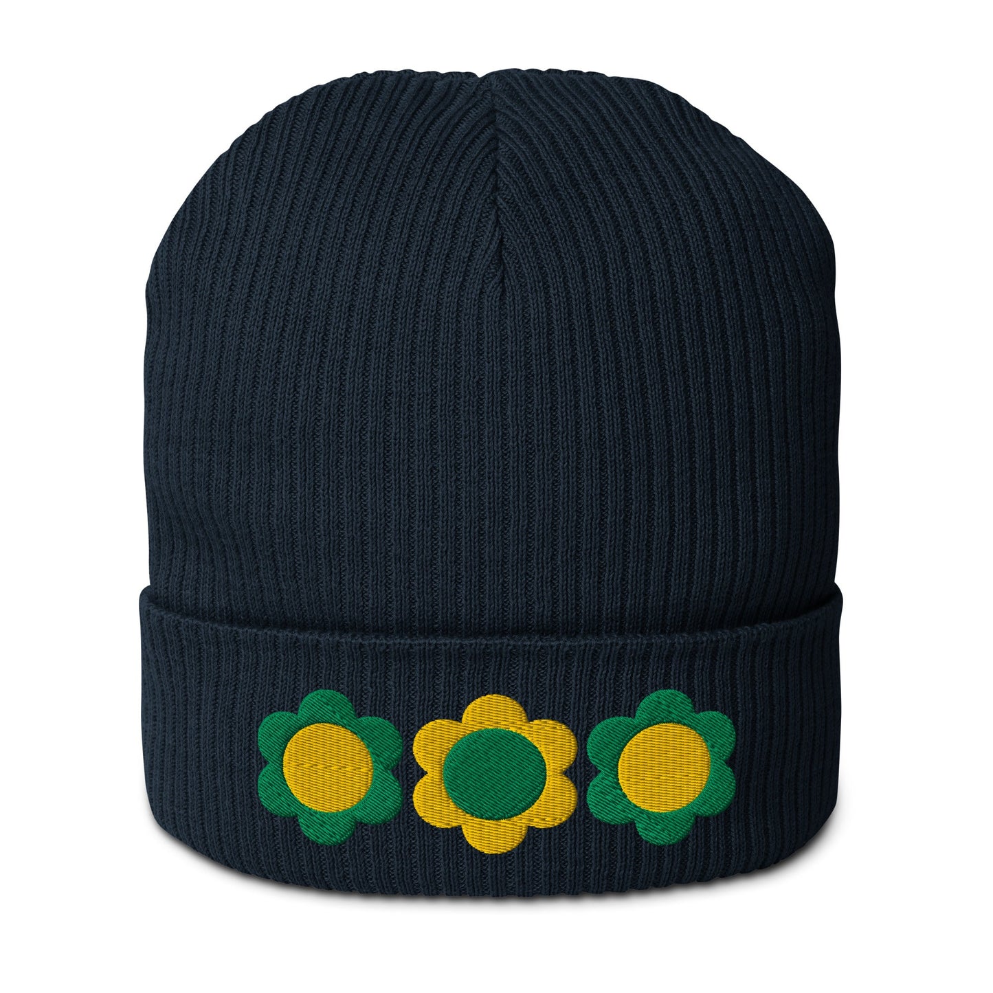 Beanie - ELLIE green yellow - Classic Flower Print