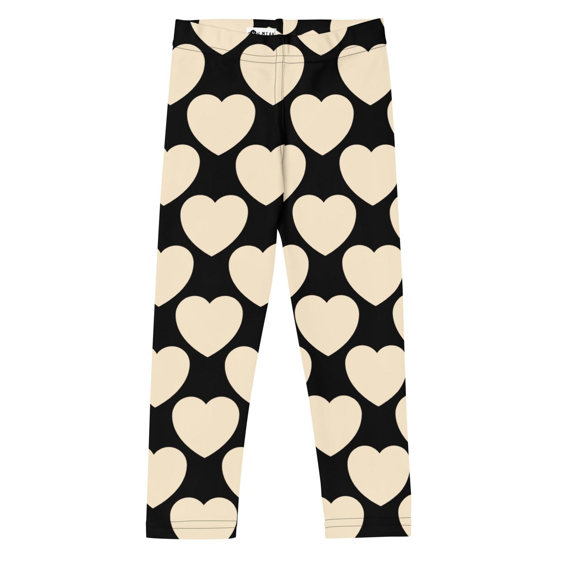 Kids' Leggings -2- ELLIE LOVE black - Bold Heart Print