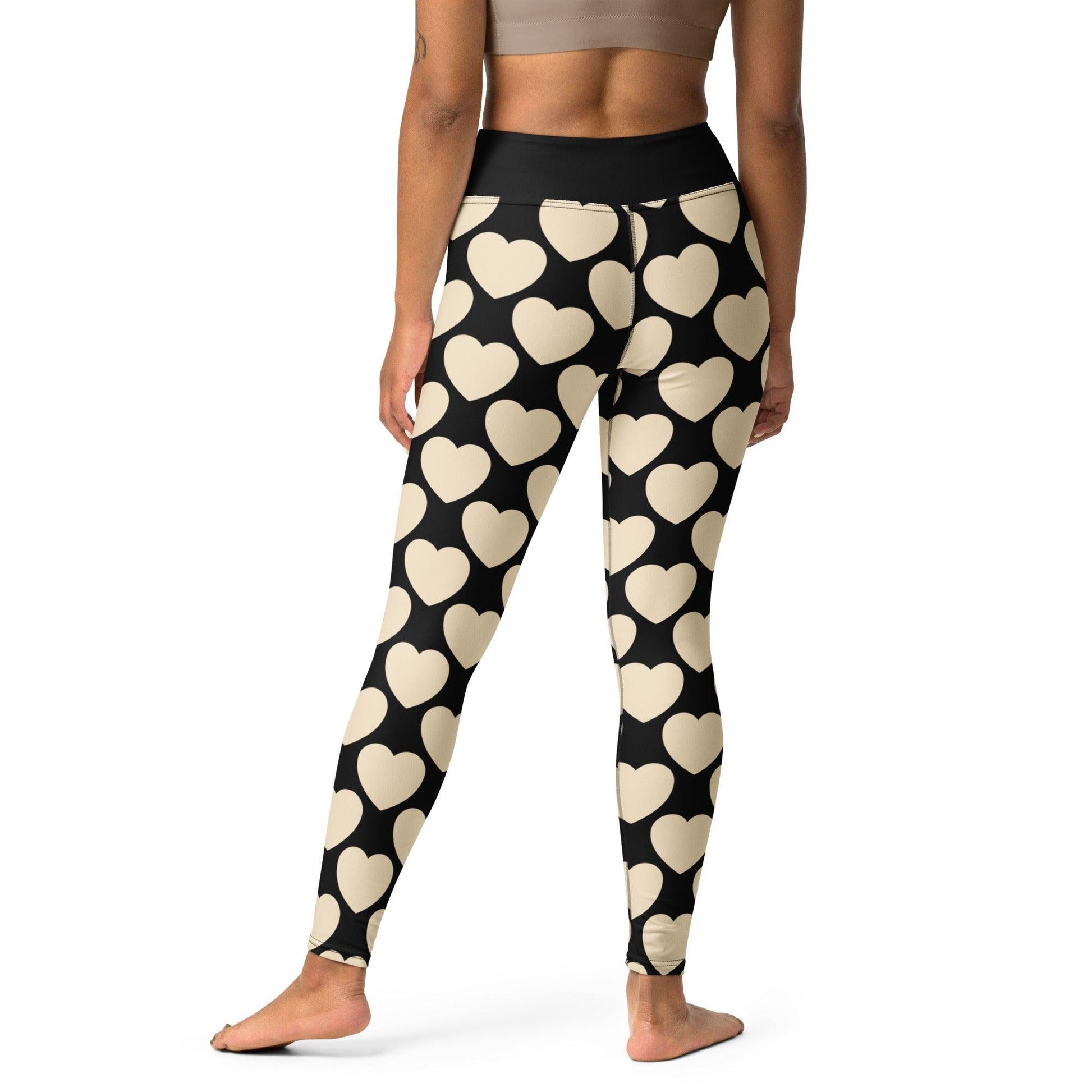 Yoga Leggings -2- ELLIE LOVE black - Bold Heart Print