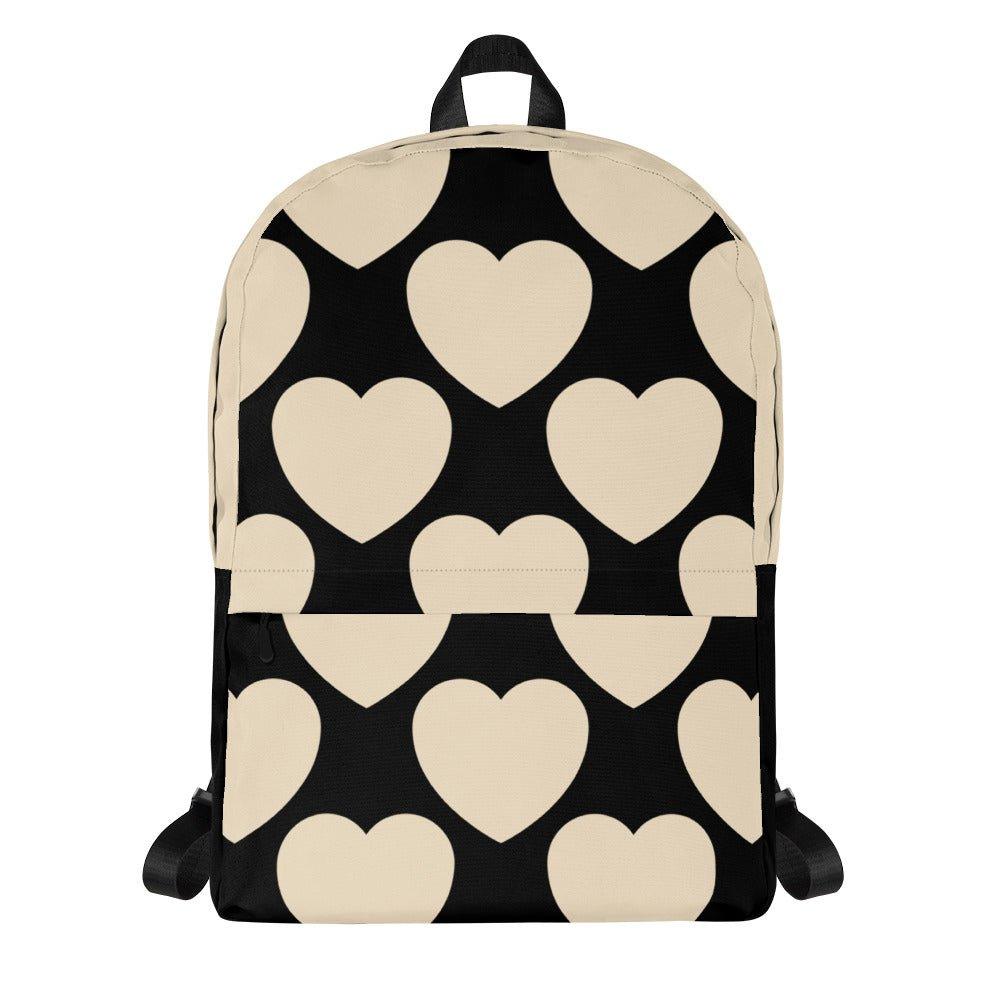 Backpack - ELLIE LOVE black - Bold Heart Print