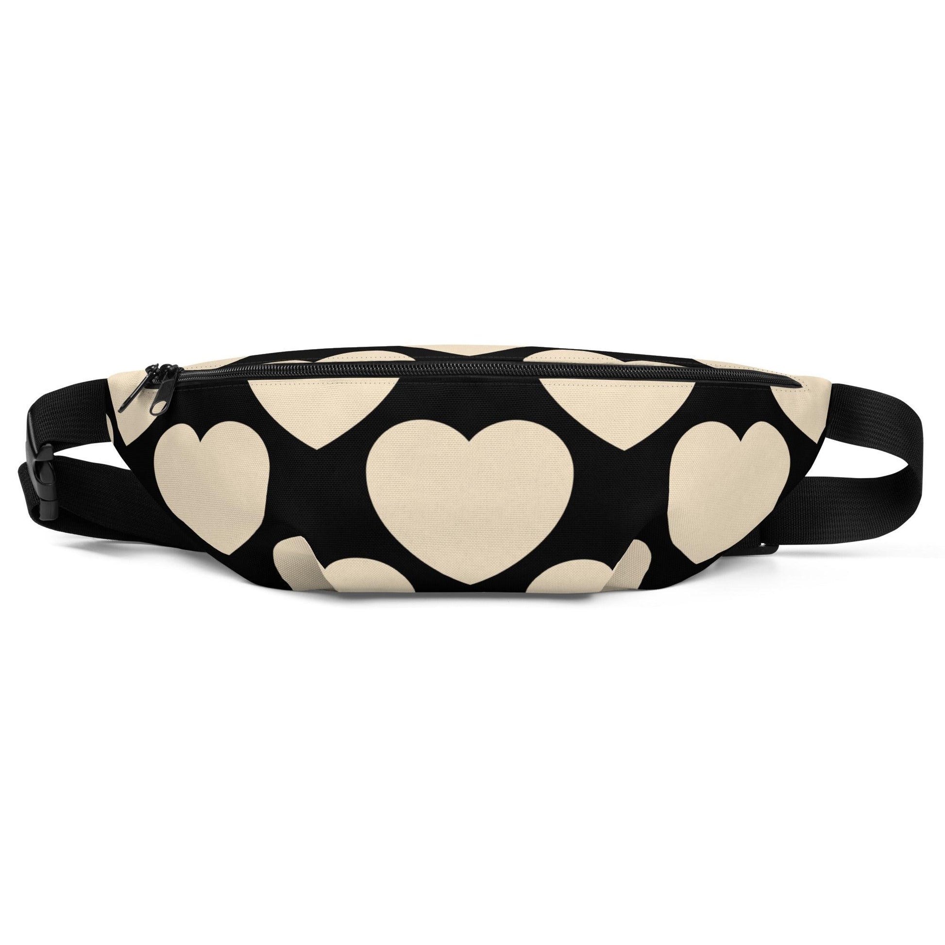 Fanny Pack - ELLIE LOVE black - Bold Heart Print