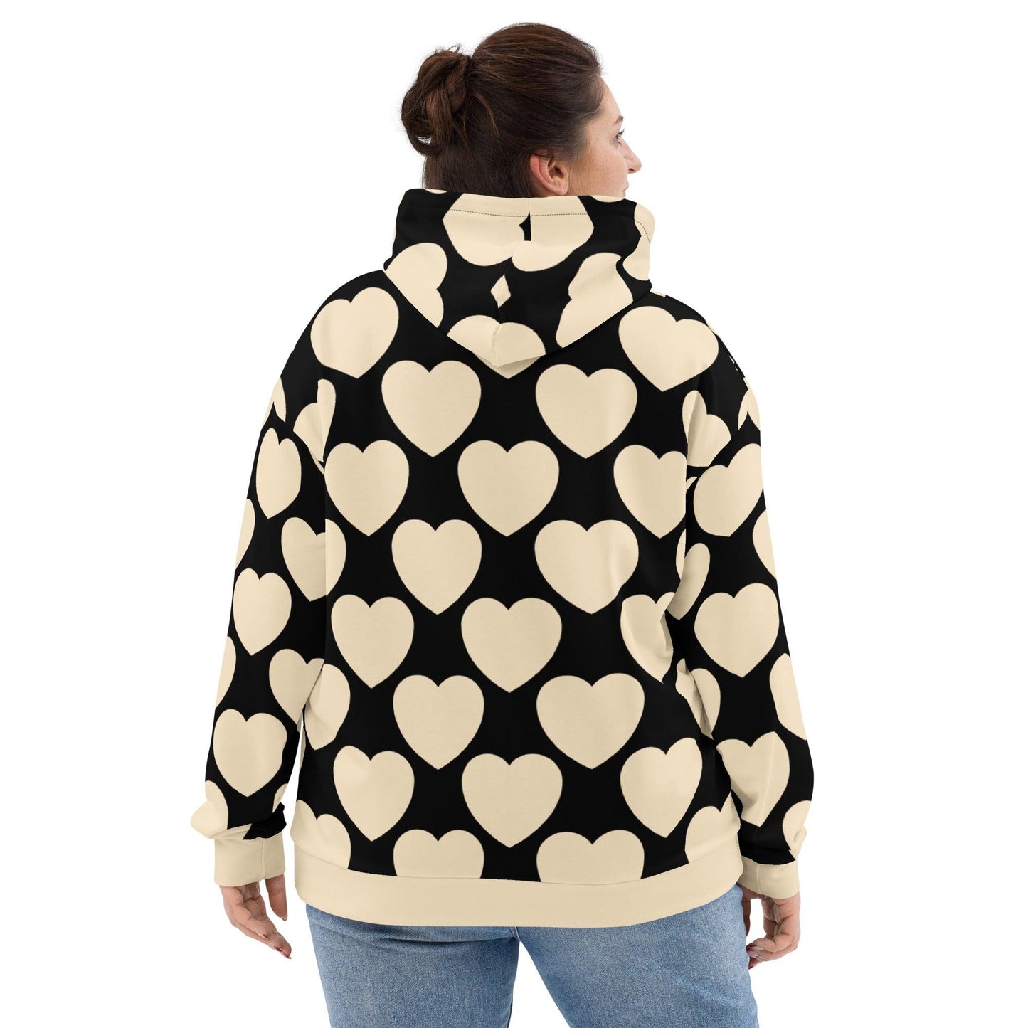 Hoodie - ELLIE LOVE black - Bold Heart Print