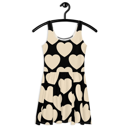Skater Dress - ELLIE LOVE black - Bold Heart Print