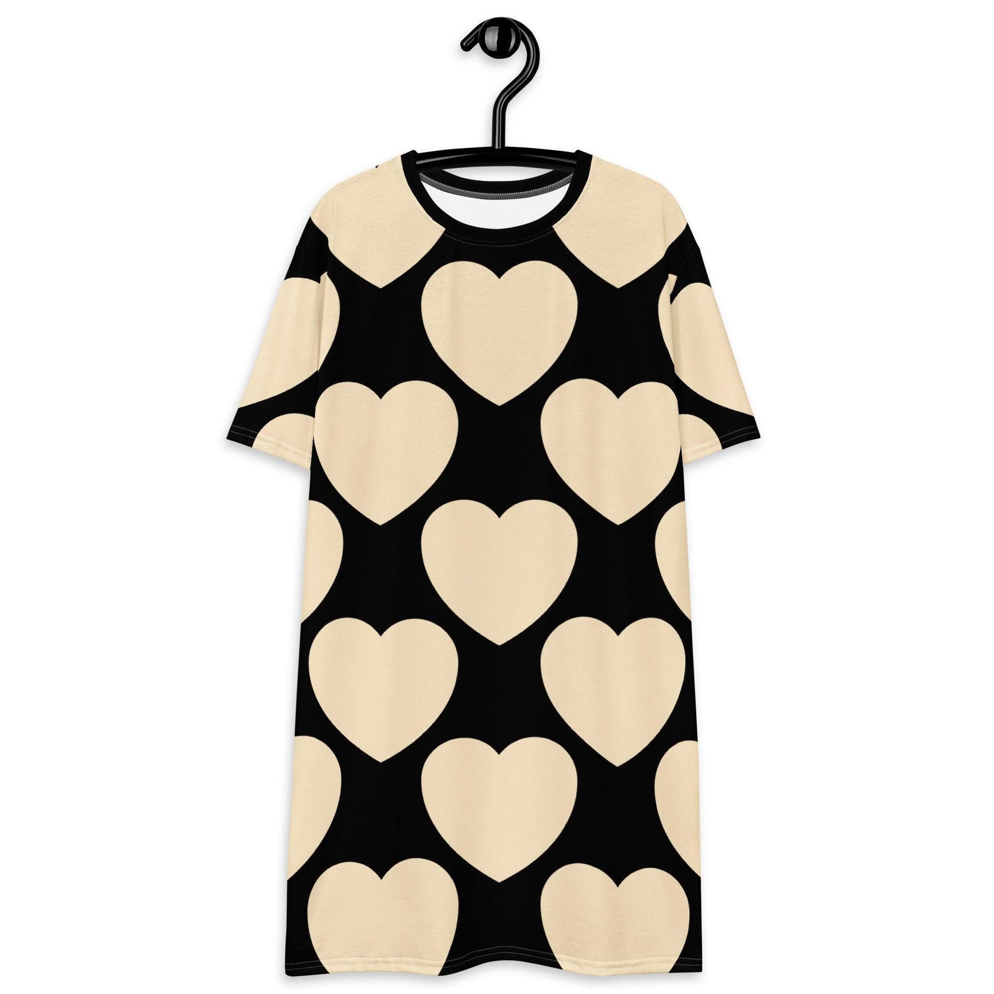 T-Shirt Dress - ELLIE LOVE black - Bold Heart Print