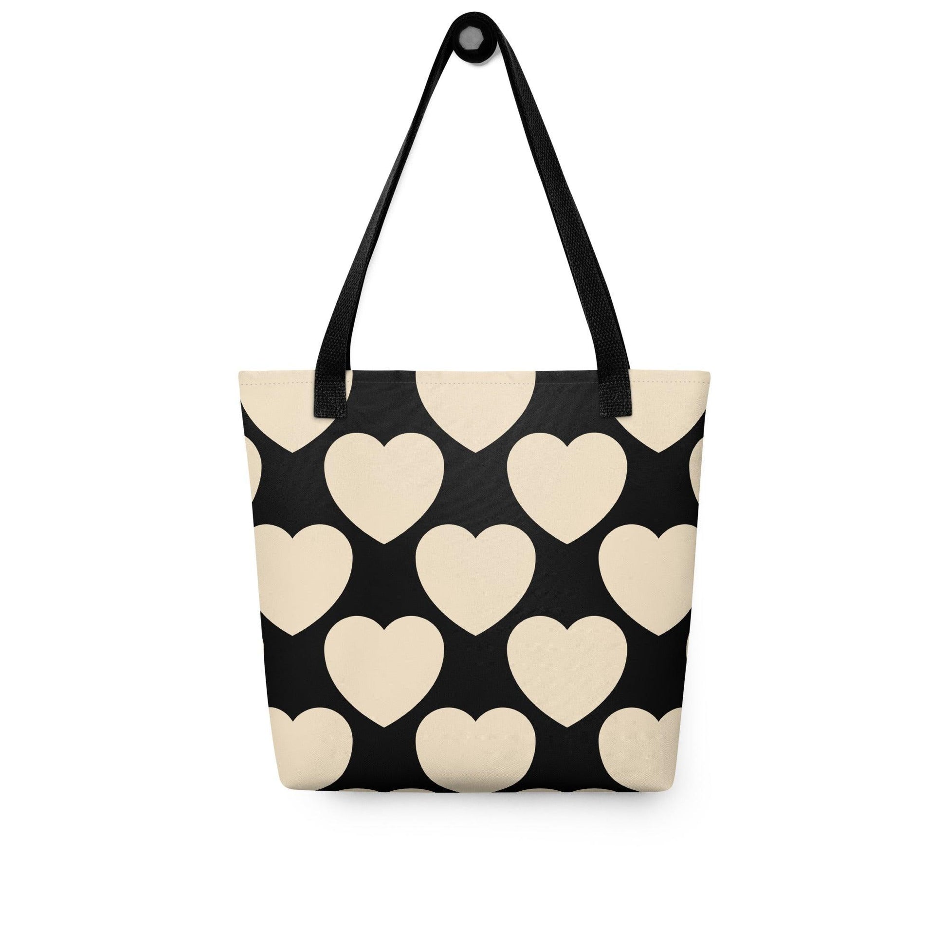 Tote Bag - ELLIE LOVE black - Bold Heart Print