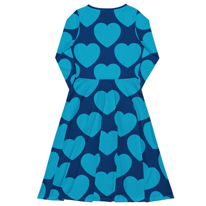 Midi Dress - ELLIE LOVE blue - Bold Heart Print