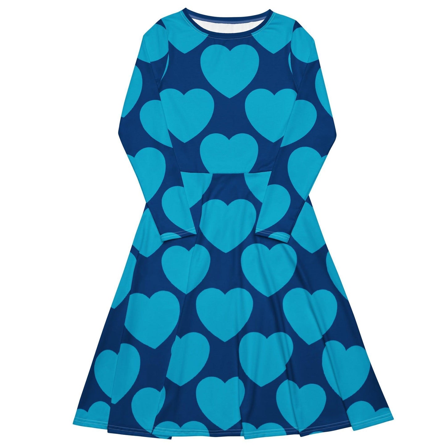 Midi Dress - ELLIE LOVE blue - Bold Heart Print