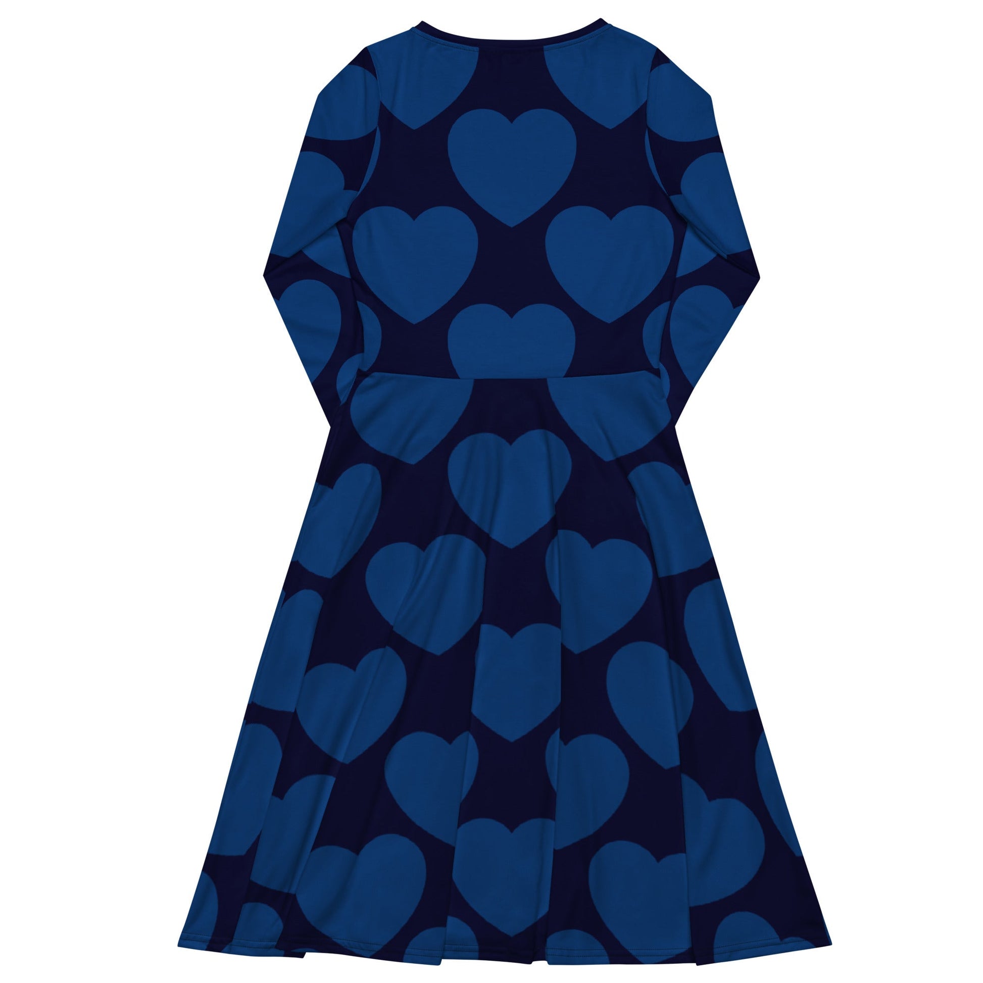 Midi Dress - ELLIE LOVE dark blue - Bold Heart Print