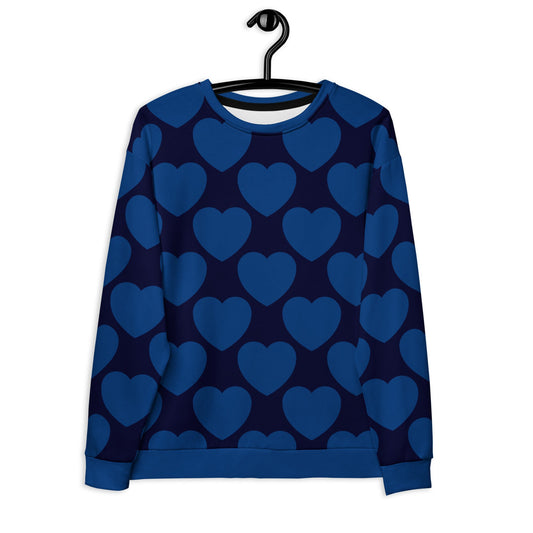 Sweatshirt - ELLIE LOVE dark blue - Bold Heart Print