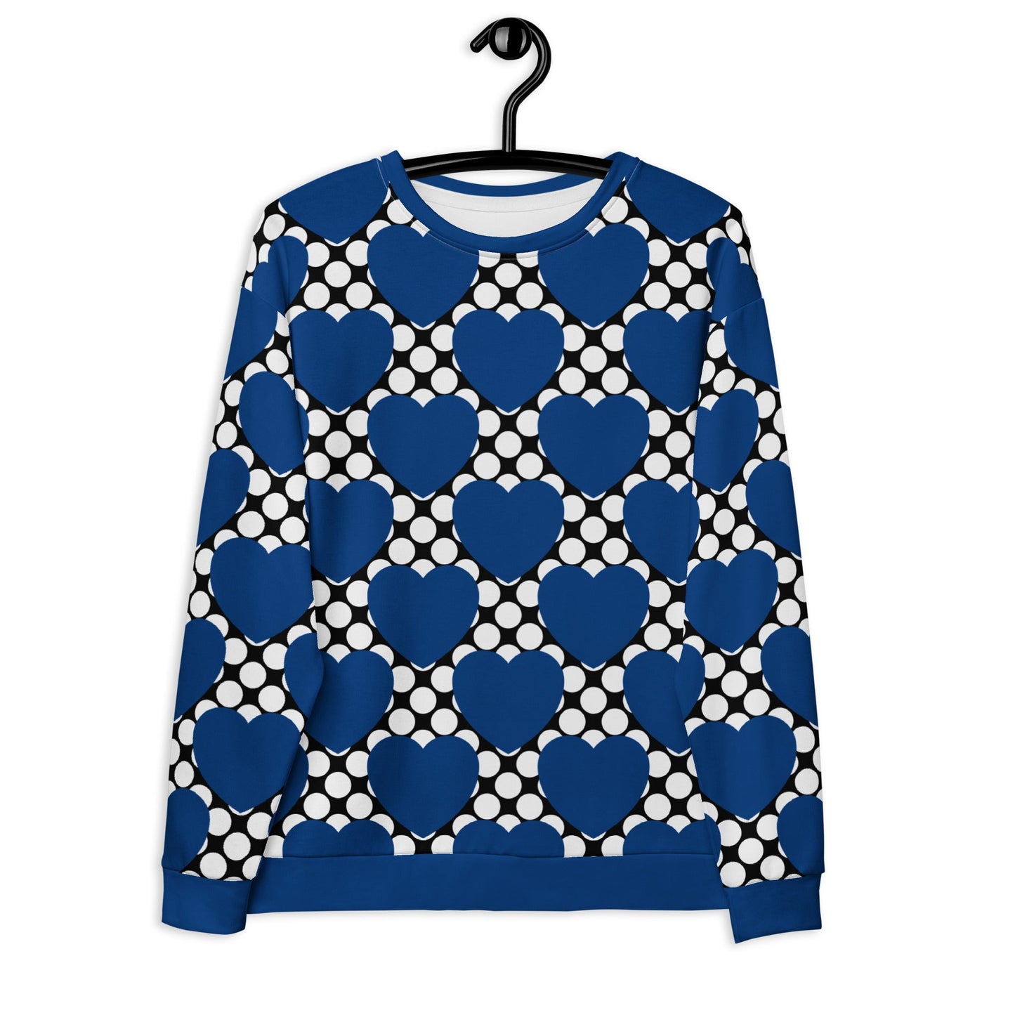 Sweatshirt - ELLIE LOVE DOT blue black - Bold Heart Print