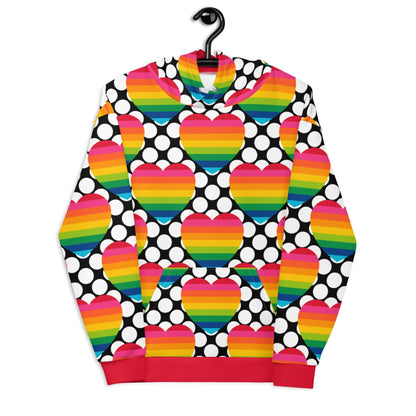Hoodie - ELLIE LOVE DOT rainbow - Bold heart print